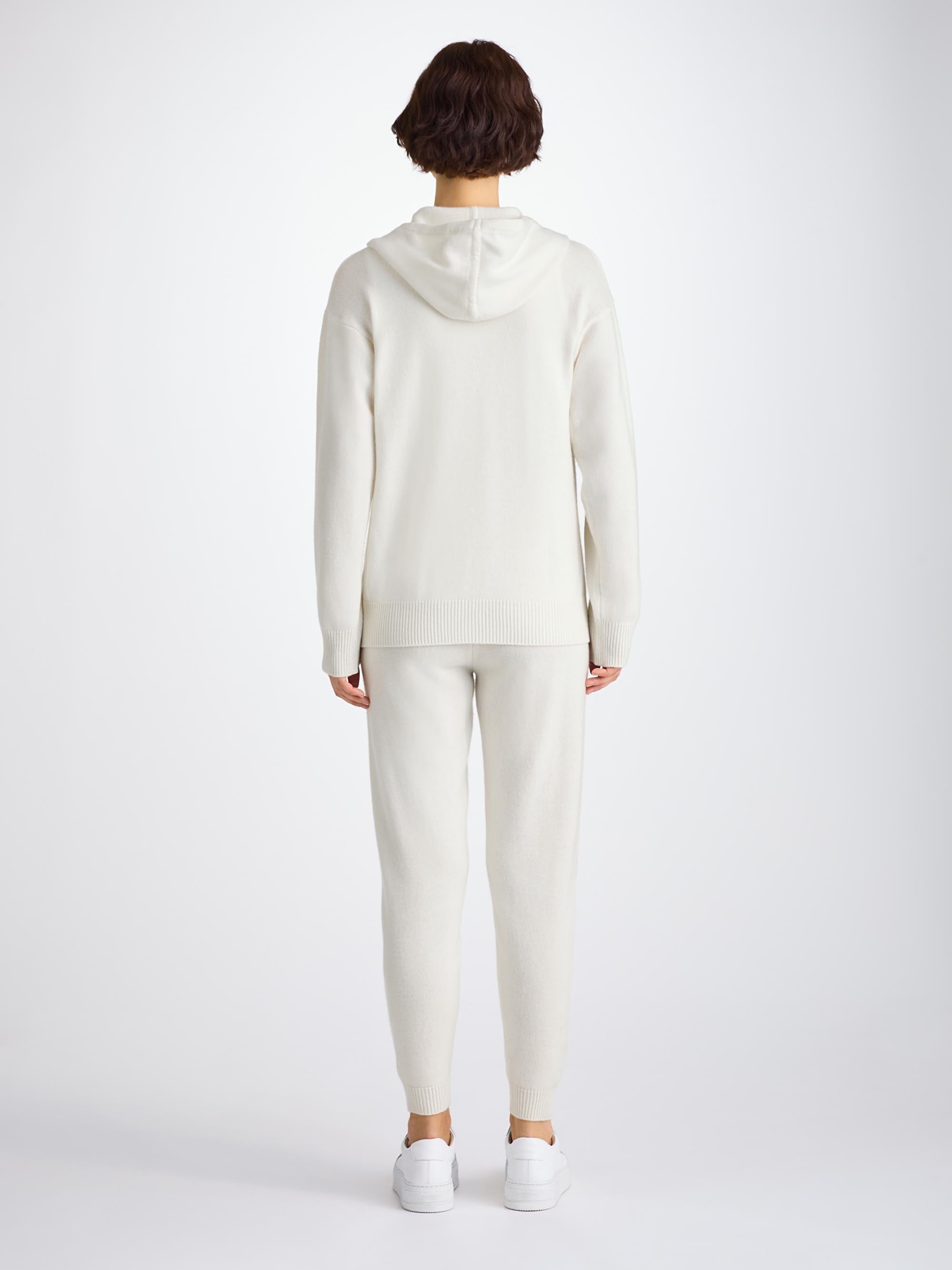 Women's Zip Up Hoodie Daphne Cashmere White