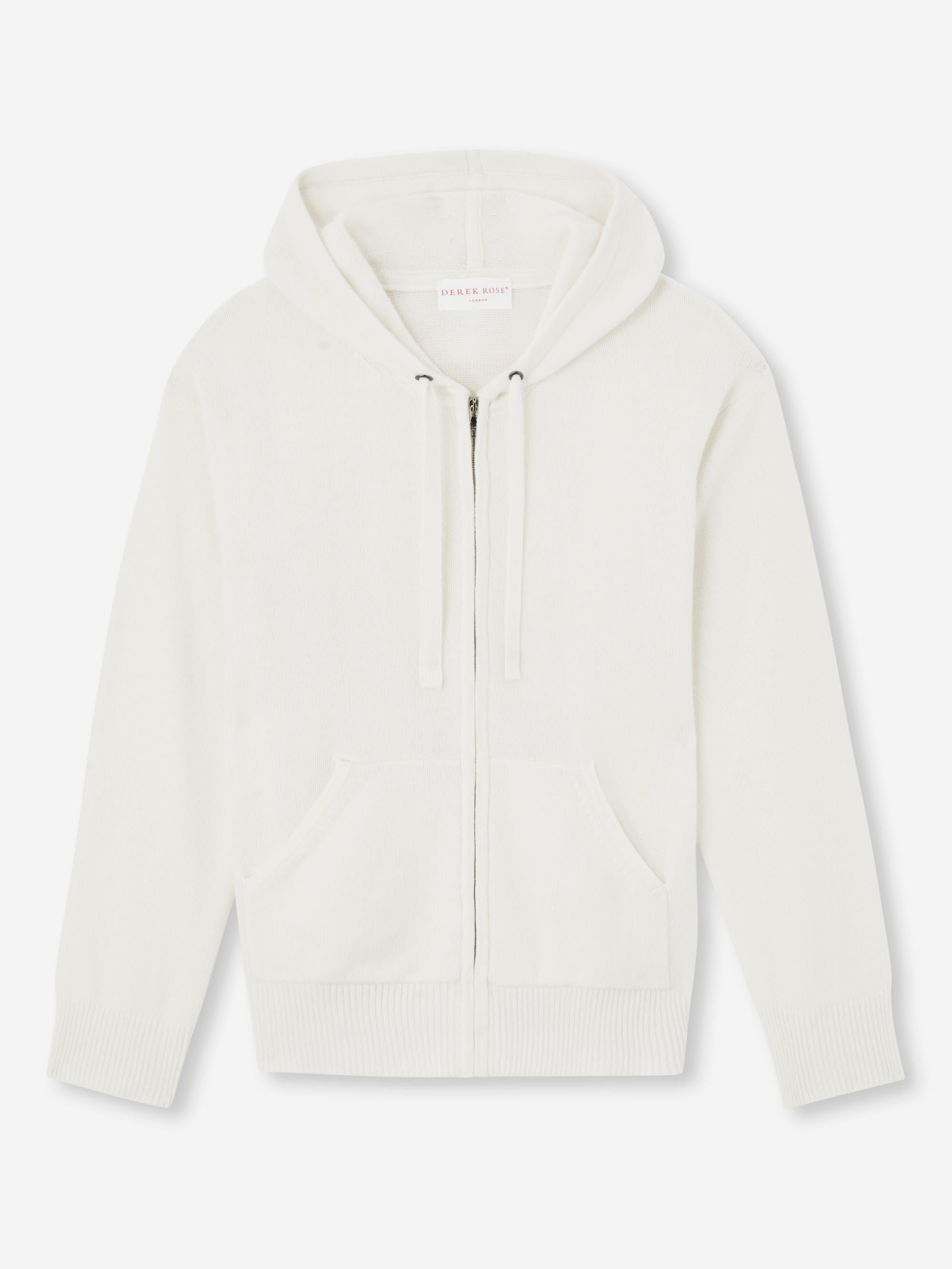 Women's Zip Up Hoodie Daphne Cashmere White