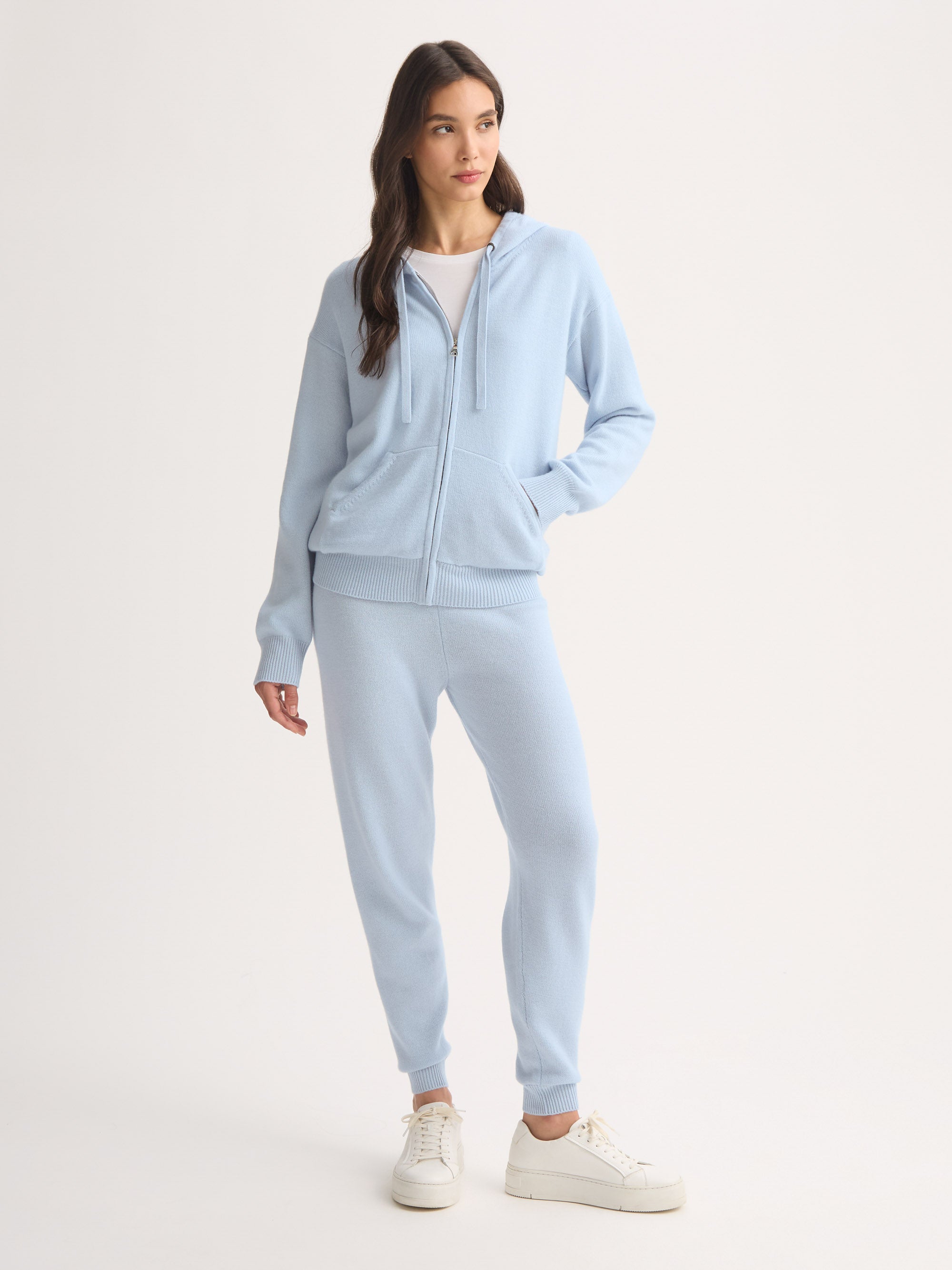 Women's Zip Up Hoodie Daphne Cashmere Glacier Blue