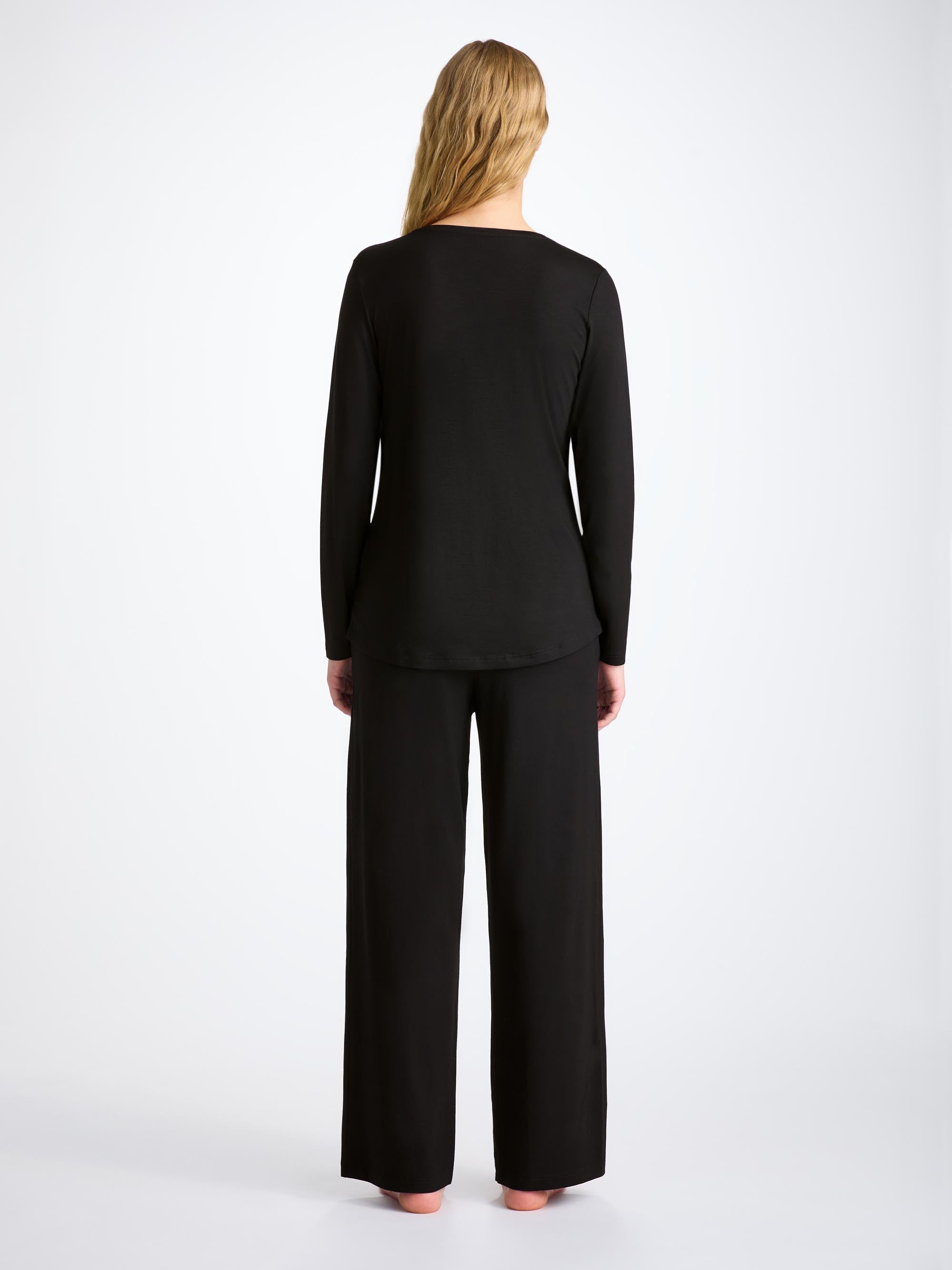 Women's Long Sleeve T-Shirt Lara Micro Modal Stretch Black