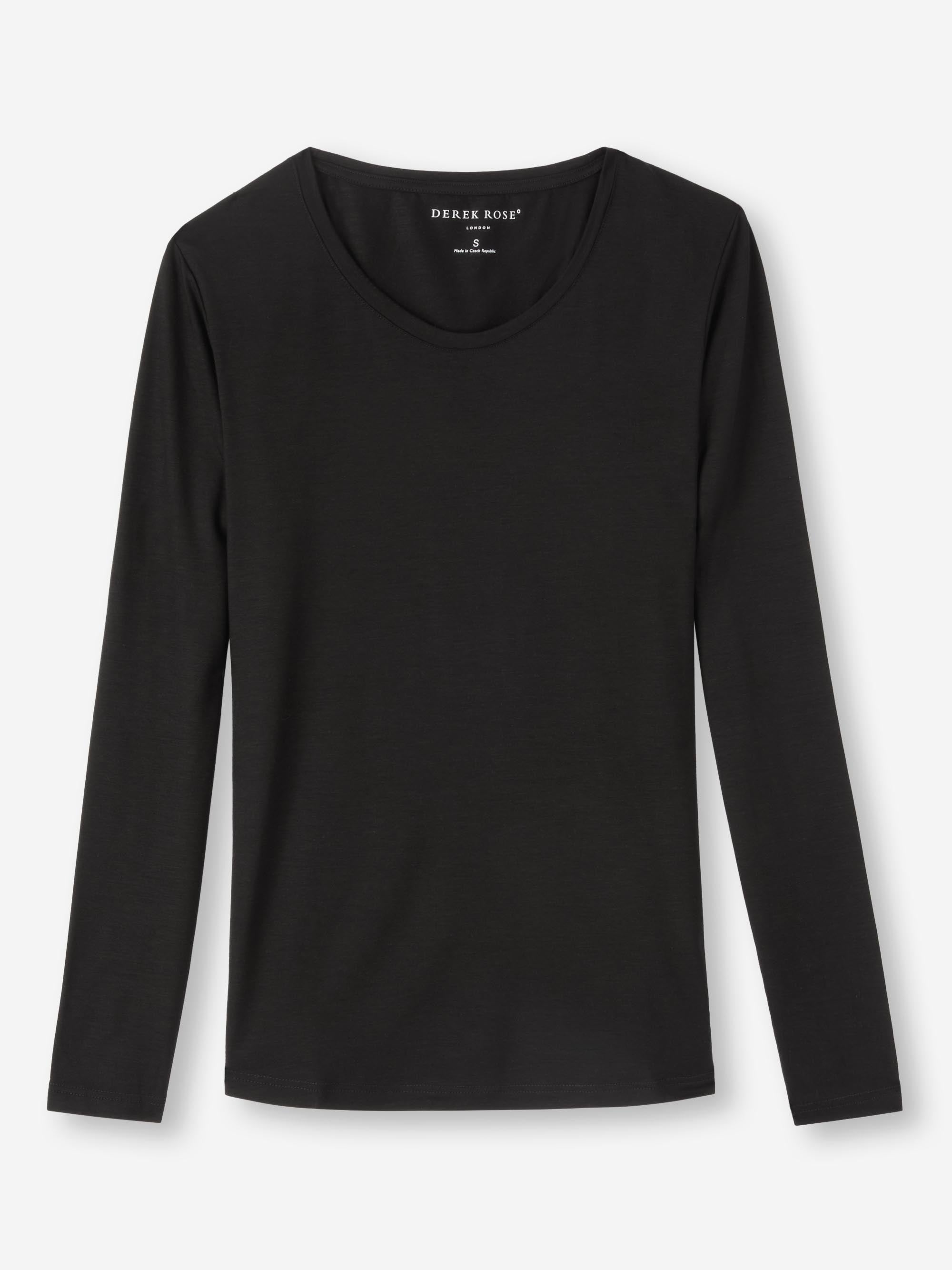Women's Long Sleeve T-Shirt Lara Micro Modal Stretch Black