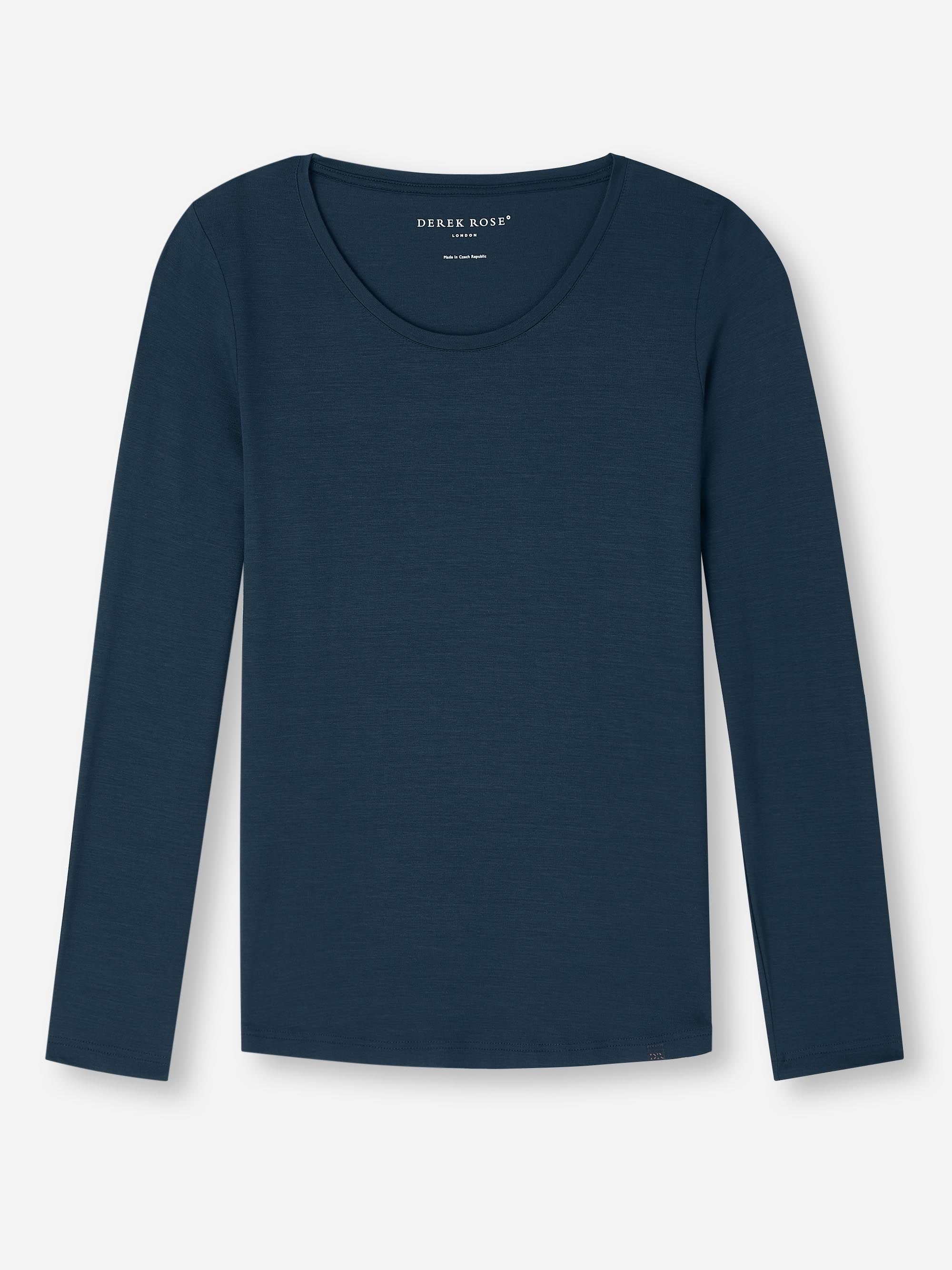 Women's Long Sleeve T-Shirt Lara Micro Modal Stretch Navy