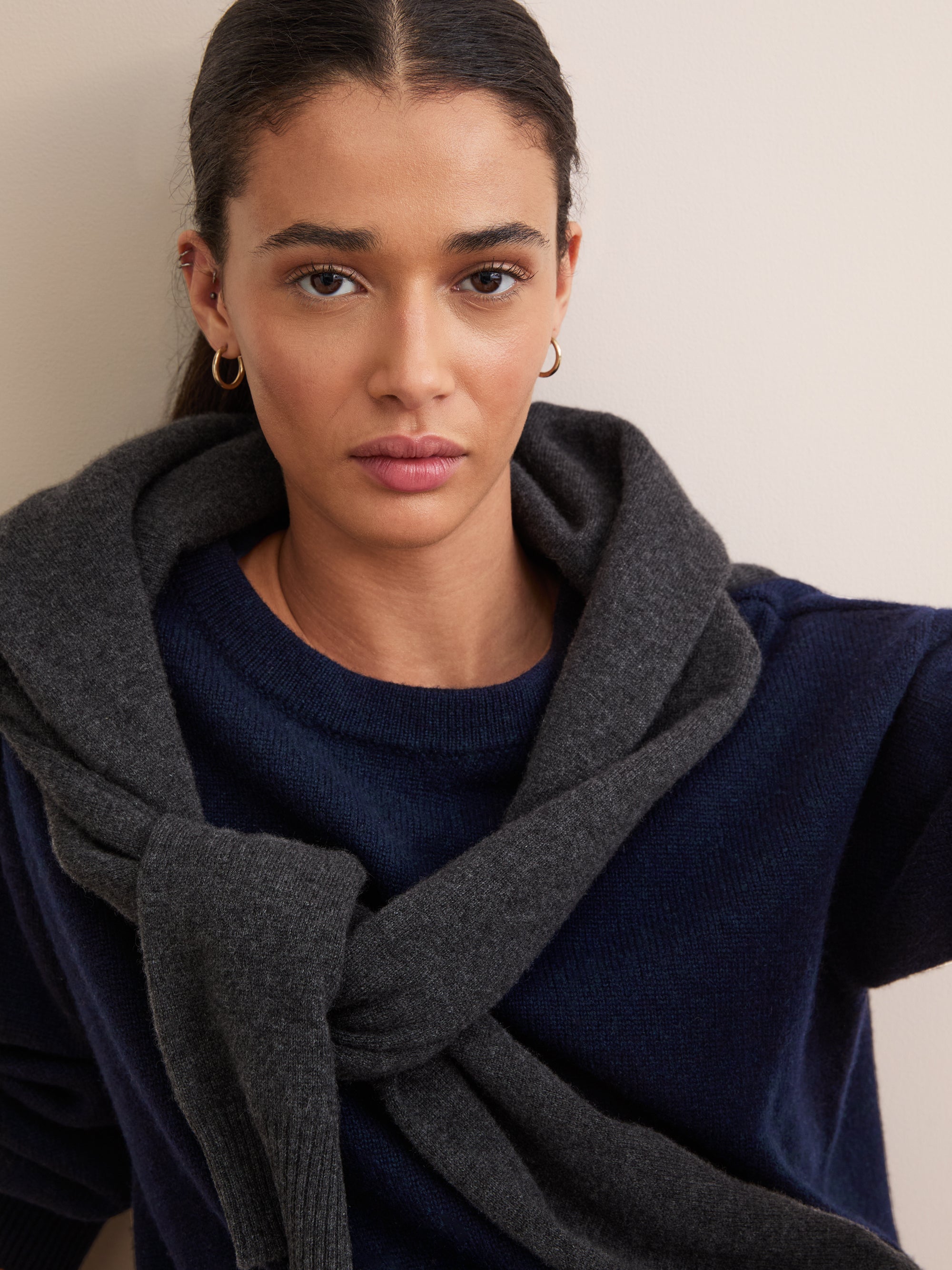 Women's Relaxed Sweater Daphne Cashmere Navy