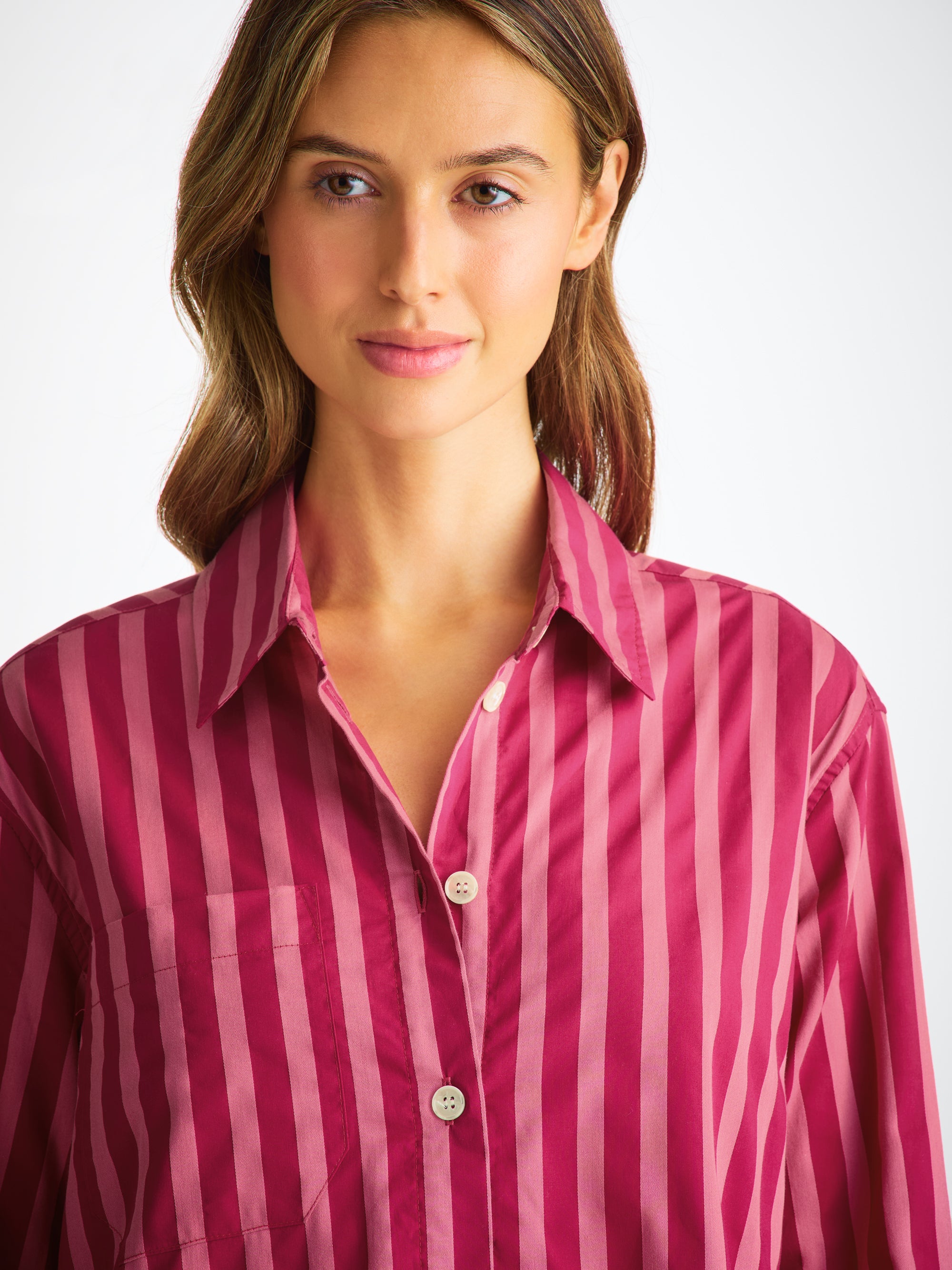 Women's Nightshirt Capri 25 Cotton Batiste Pink