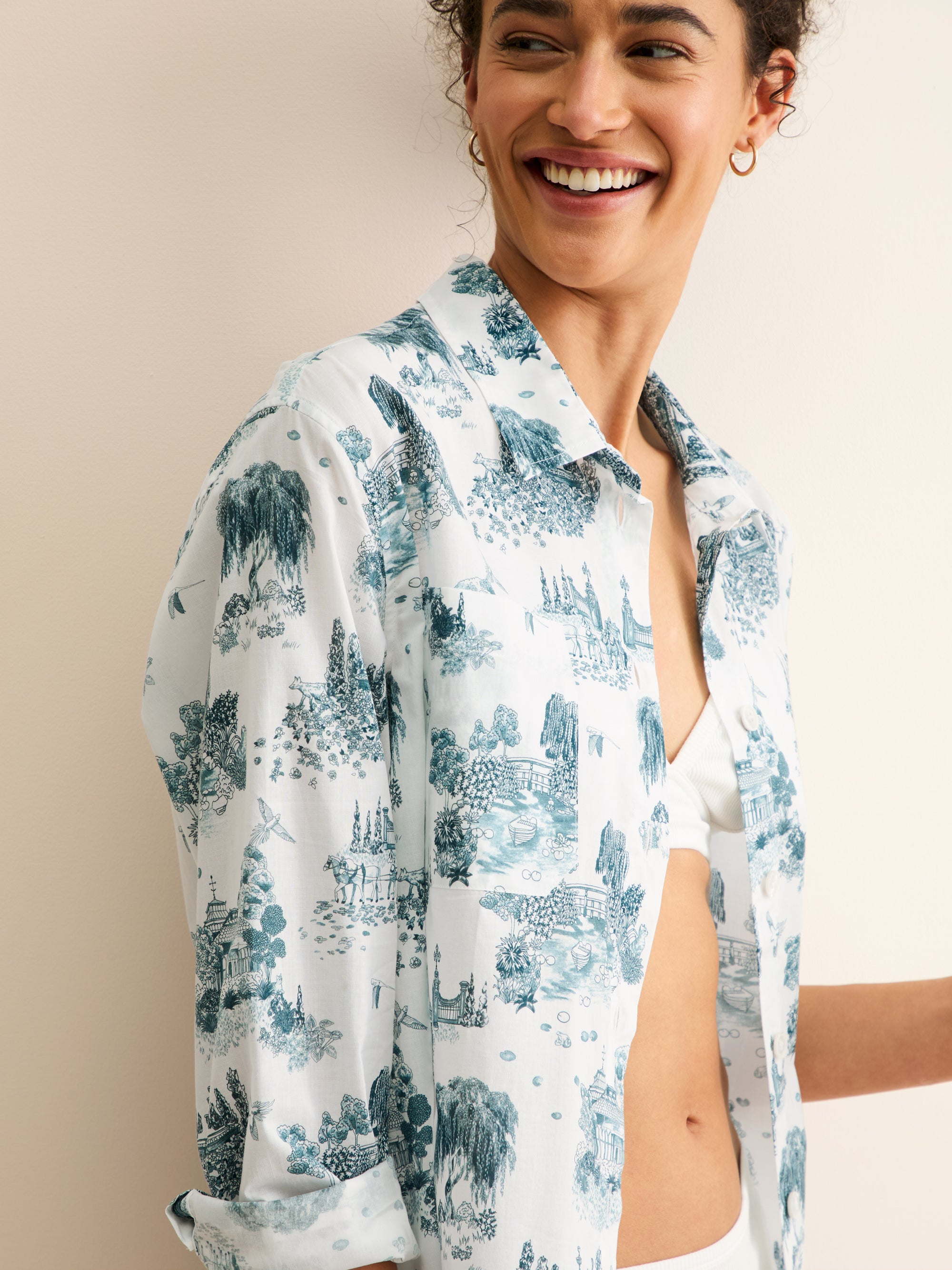 Women's Nightshirt London Toile White