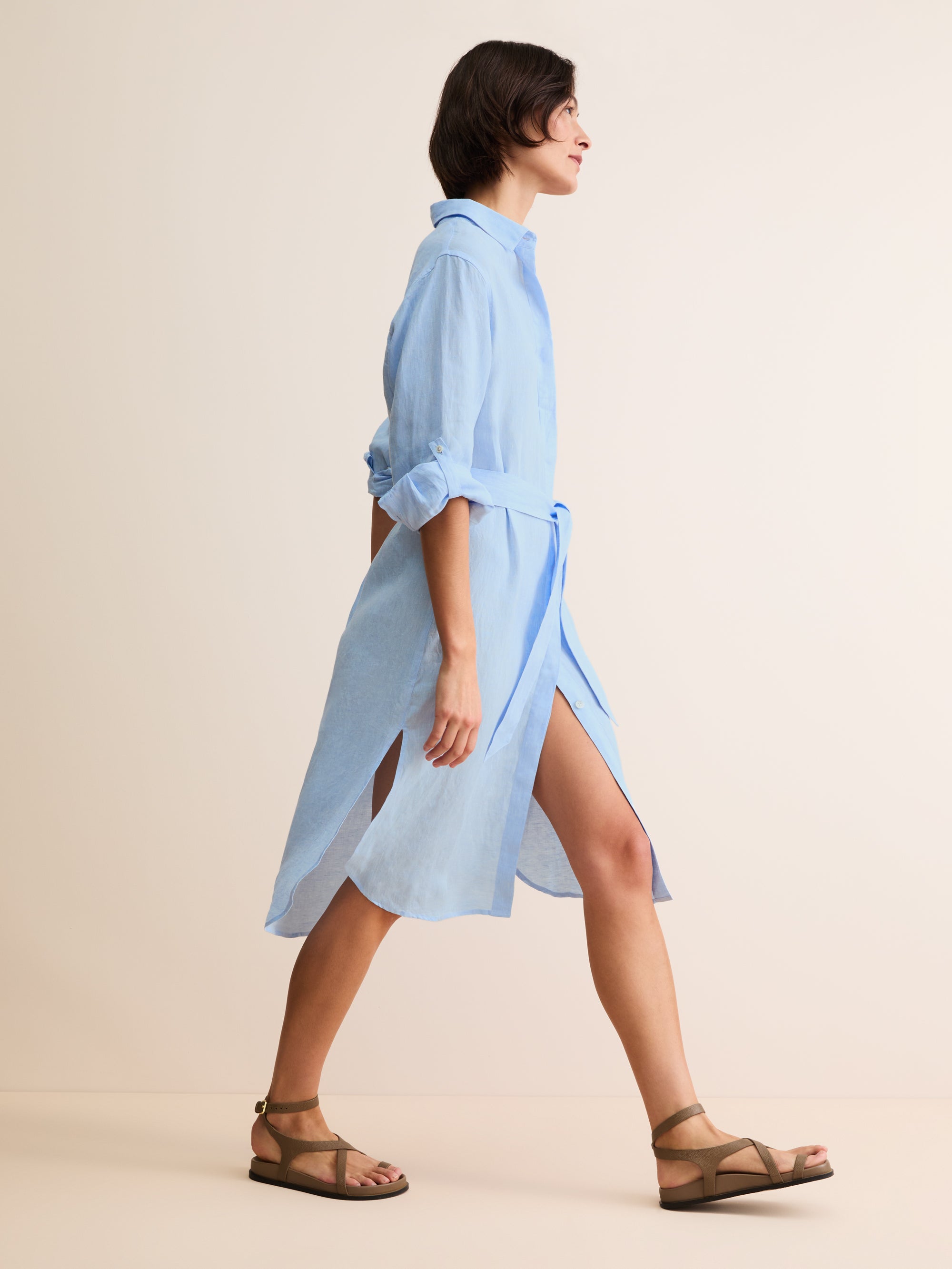 Women's Dress Sicily Linen Light Blue