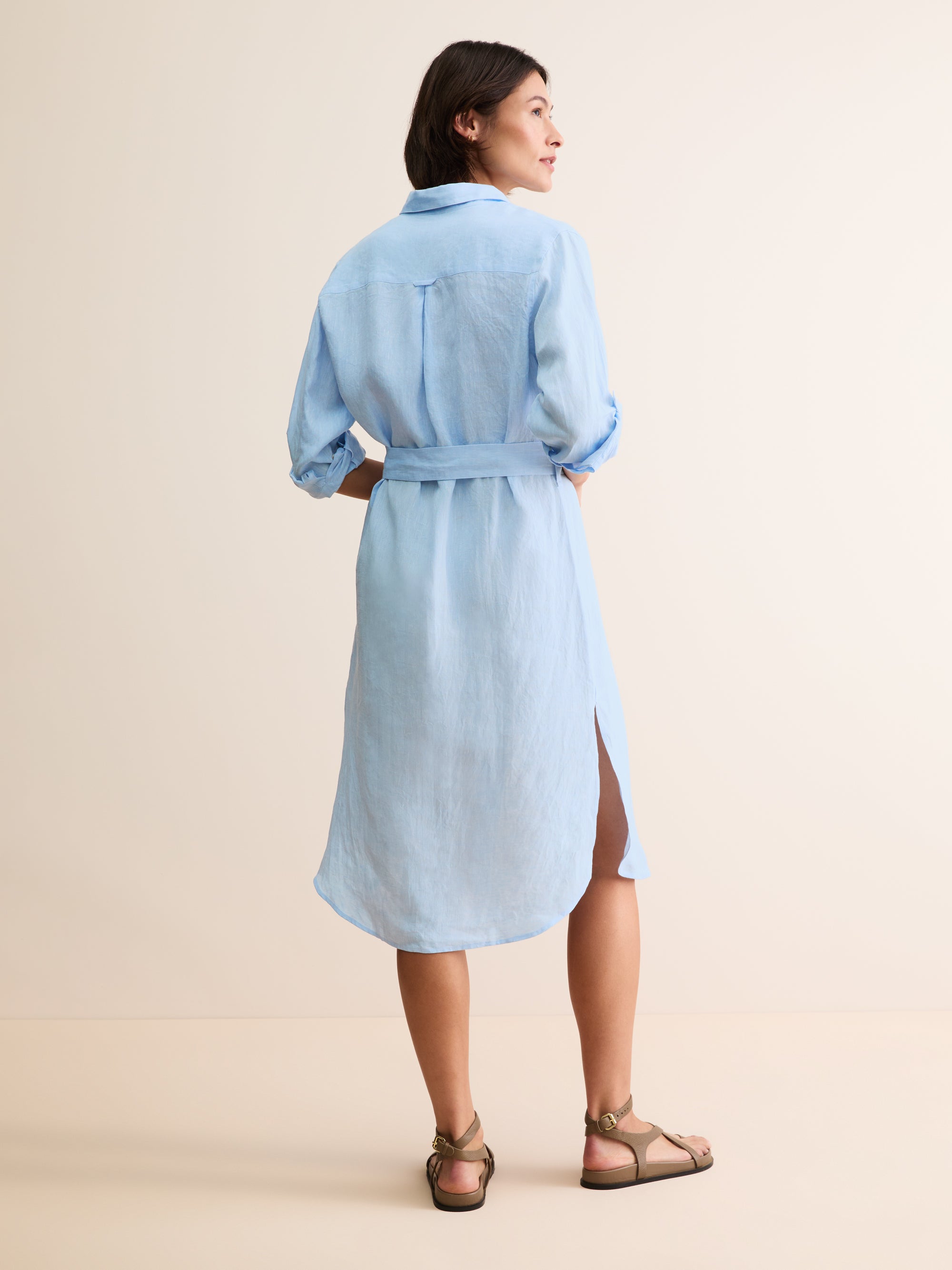 Women's Dress Sicily Linen Light Blue