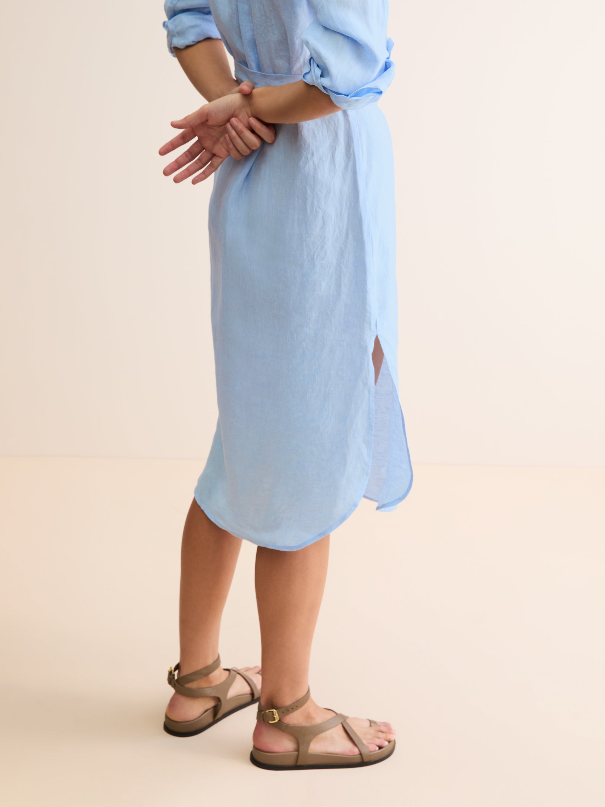Women's Dress Sicily Linen Light Blue