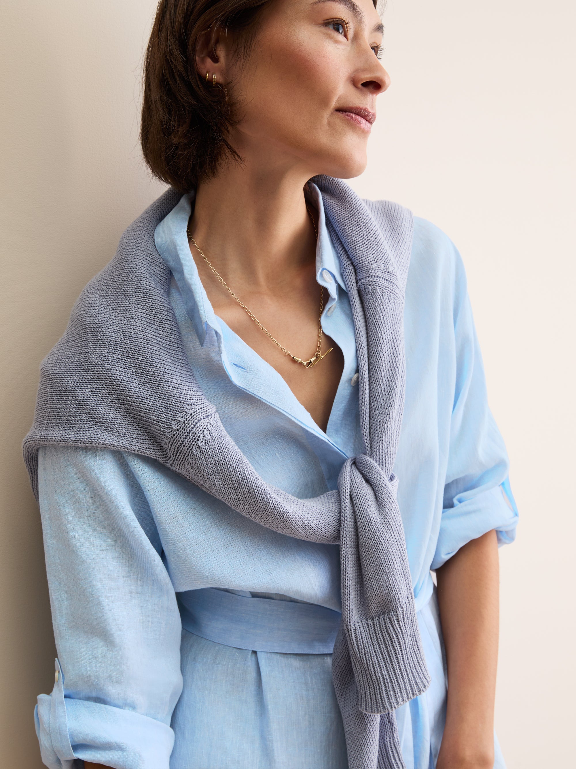 Women's Dress Sicily Linen Light Blue