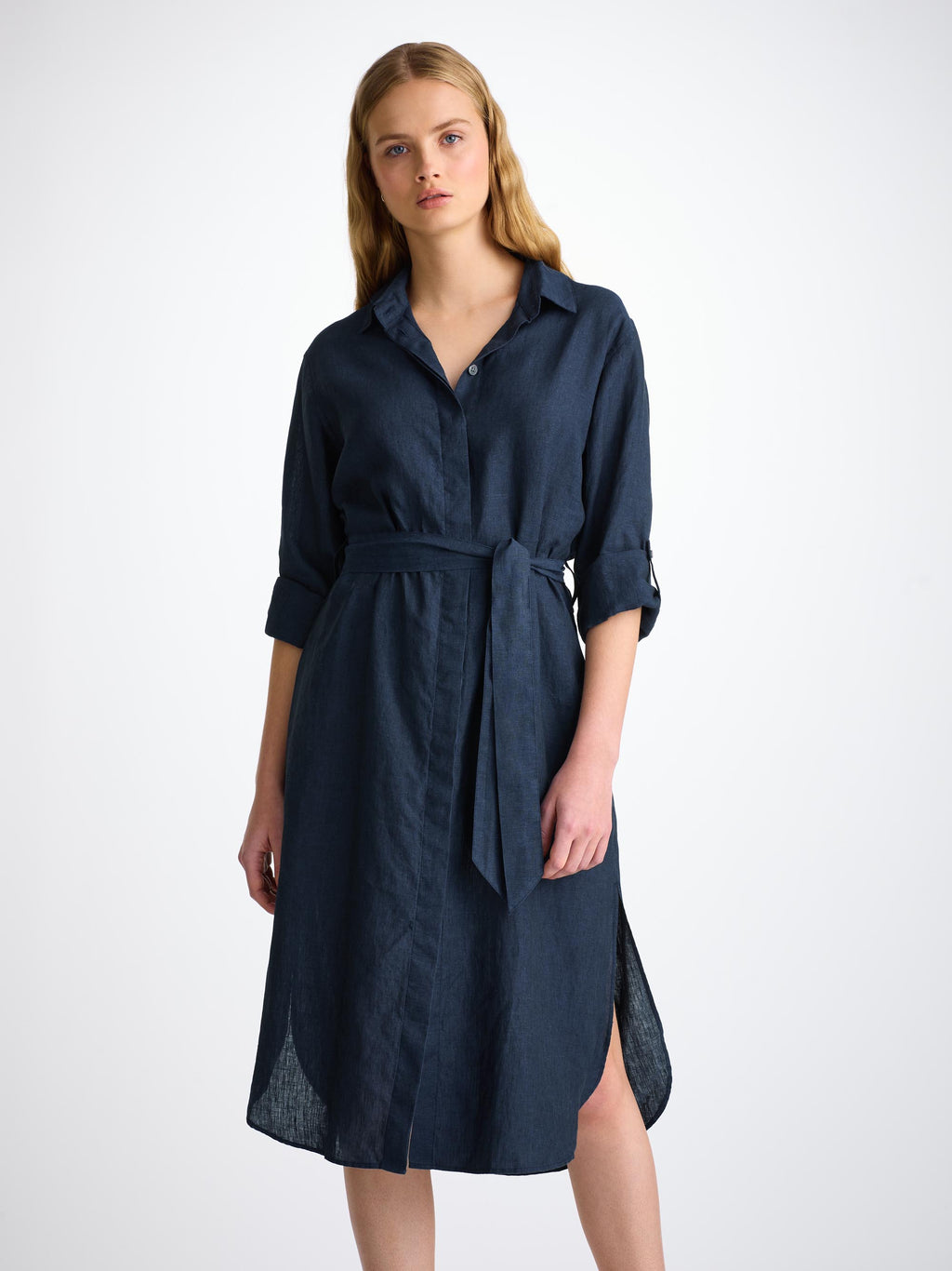 Sicily Blush Dots Linen Dress