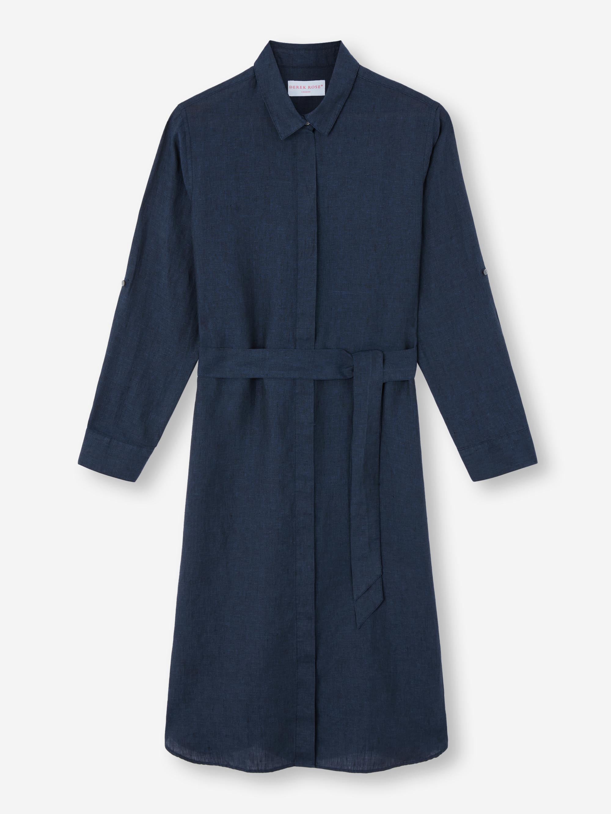 Women's Dress Sicily Linen Navy