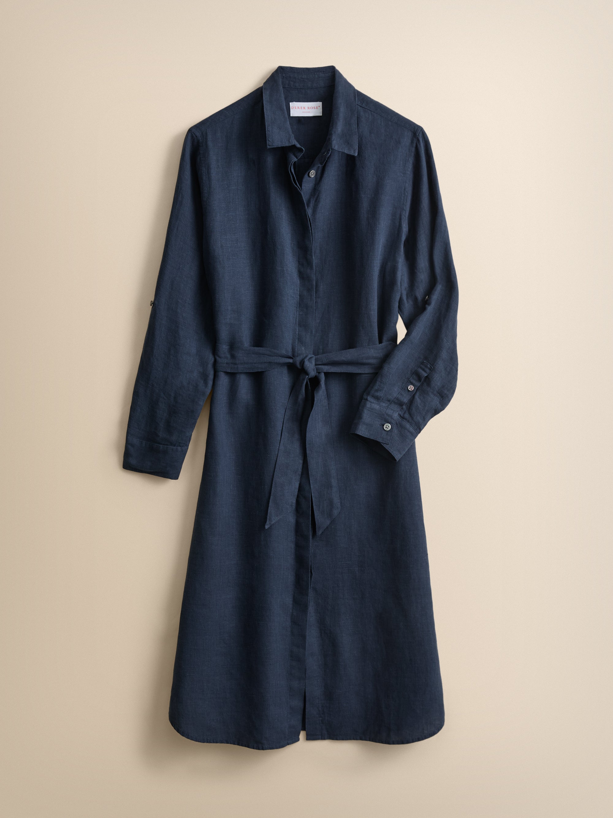 Sicily Linen Dress Navy Blue