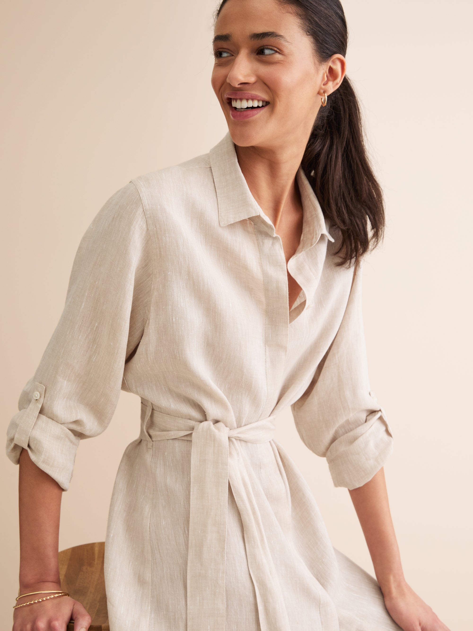 Women's Dress Sicily Linen Sand