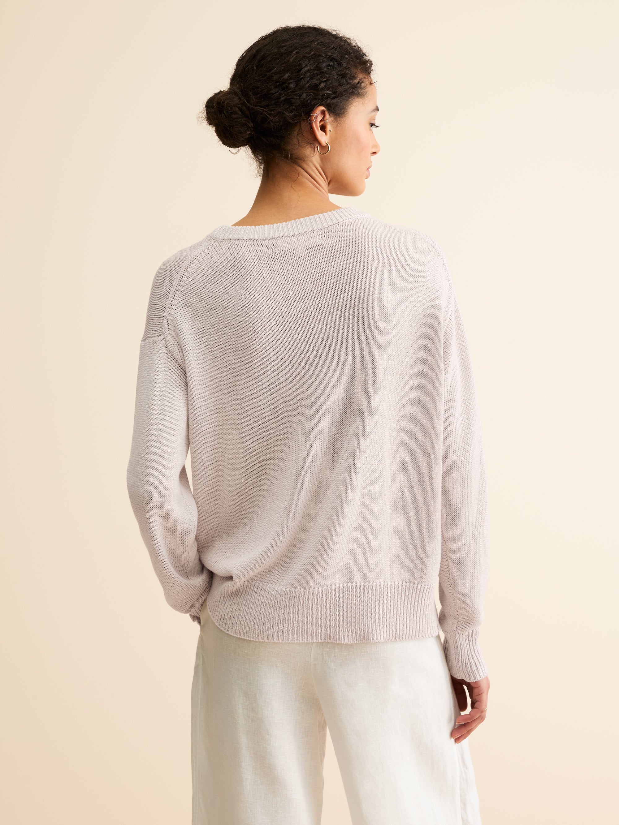 Women's Sweater Delphine Silk Linen Silver Pink