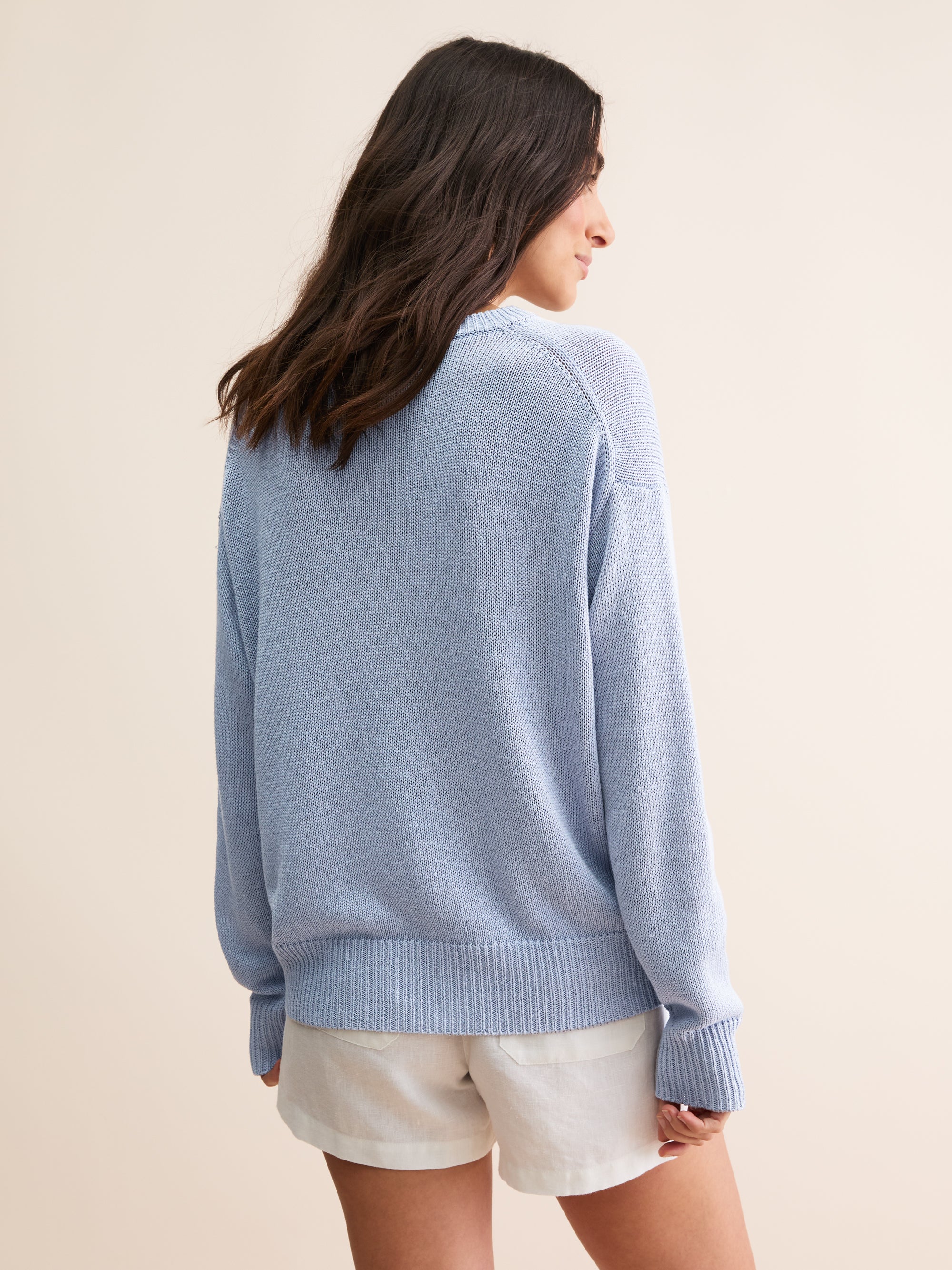 Women's Sweater Delphine Silk Linen Lavender Blue