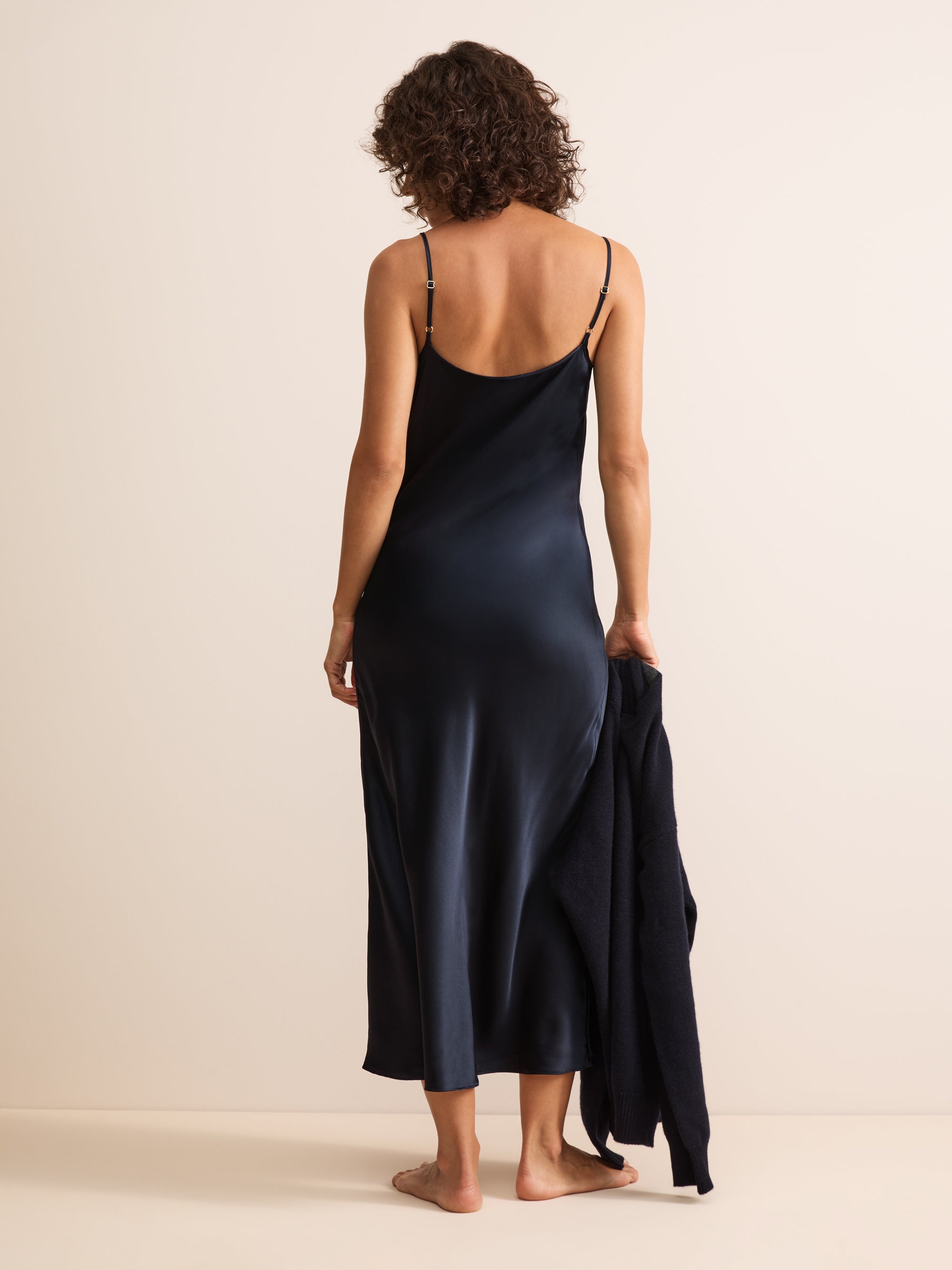Bailey Silk Slip Nightdress Navy Blue