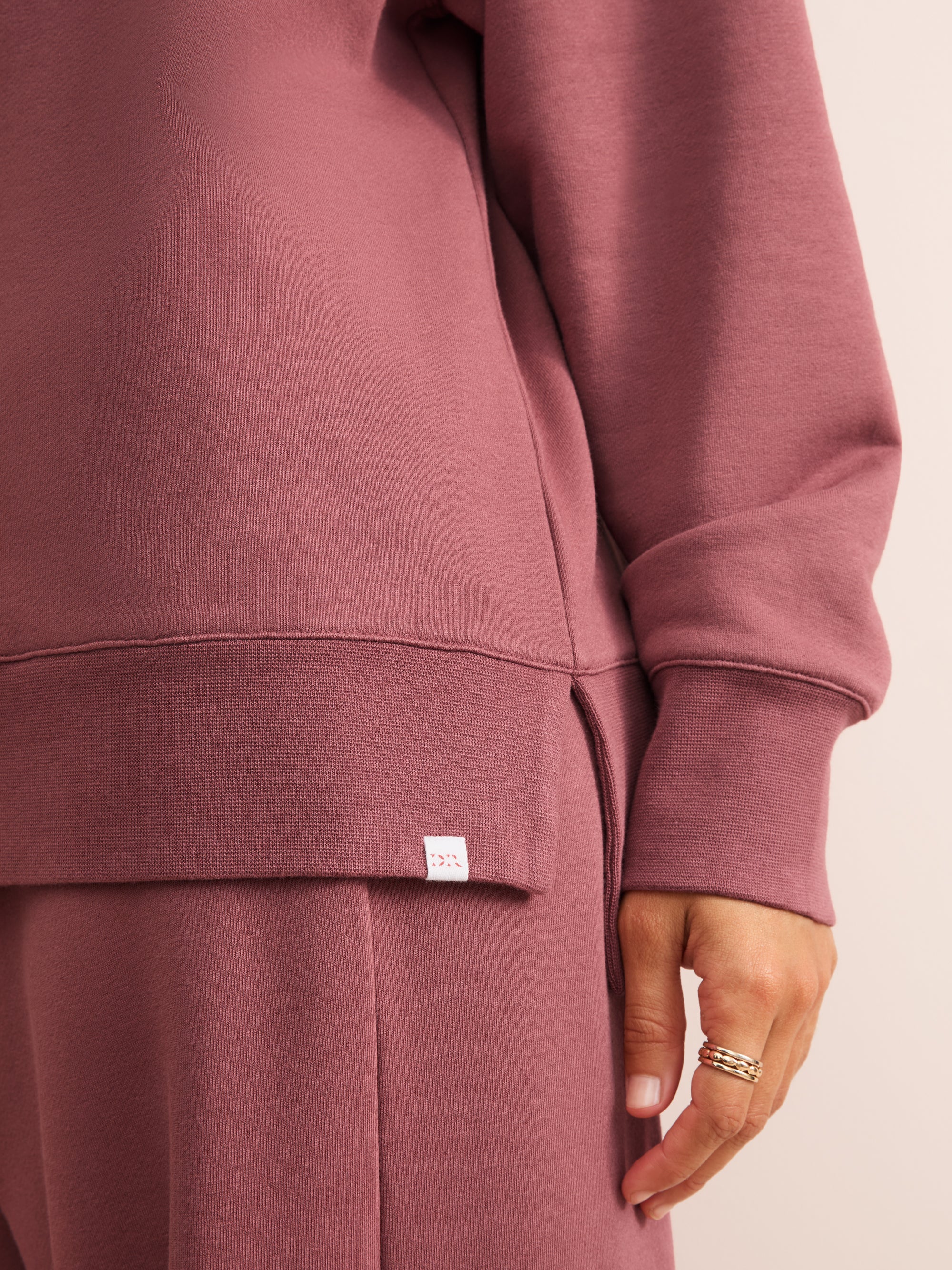 Harley Cotton Modal Half-Zip Sweatshirt Dusty Rose