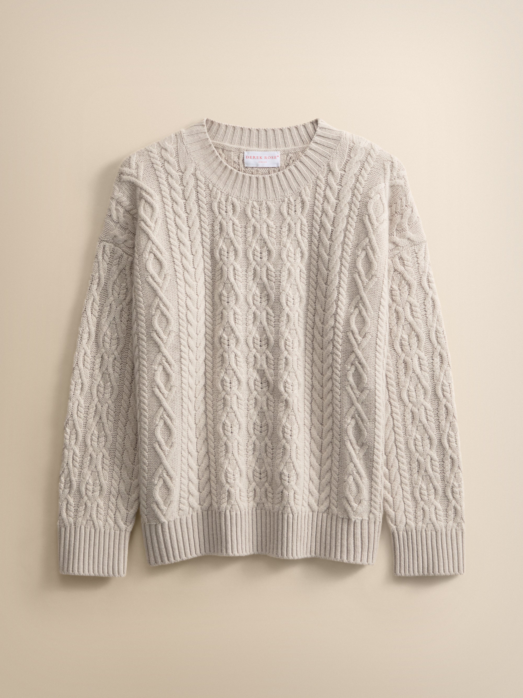 Astrid Cashmere Cable Knit Sweater Mist Gray