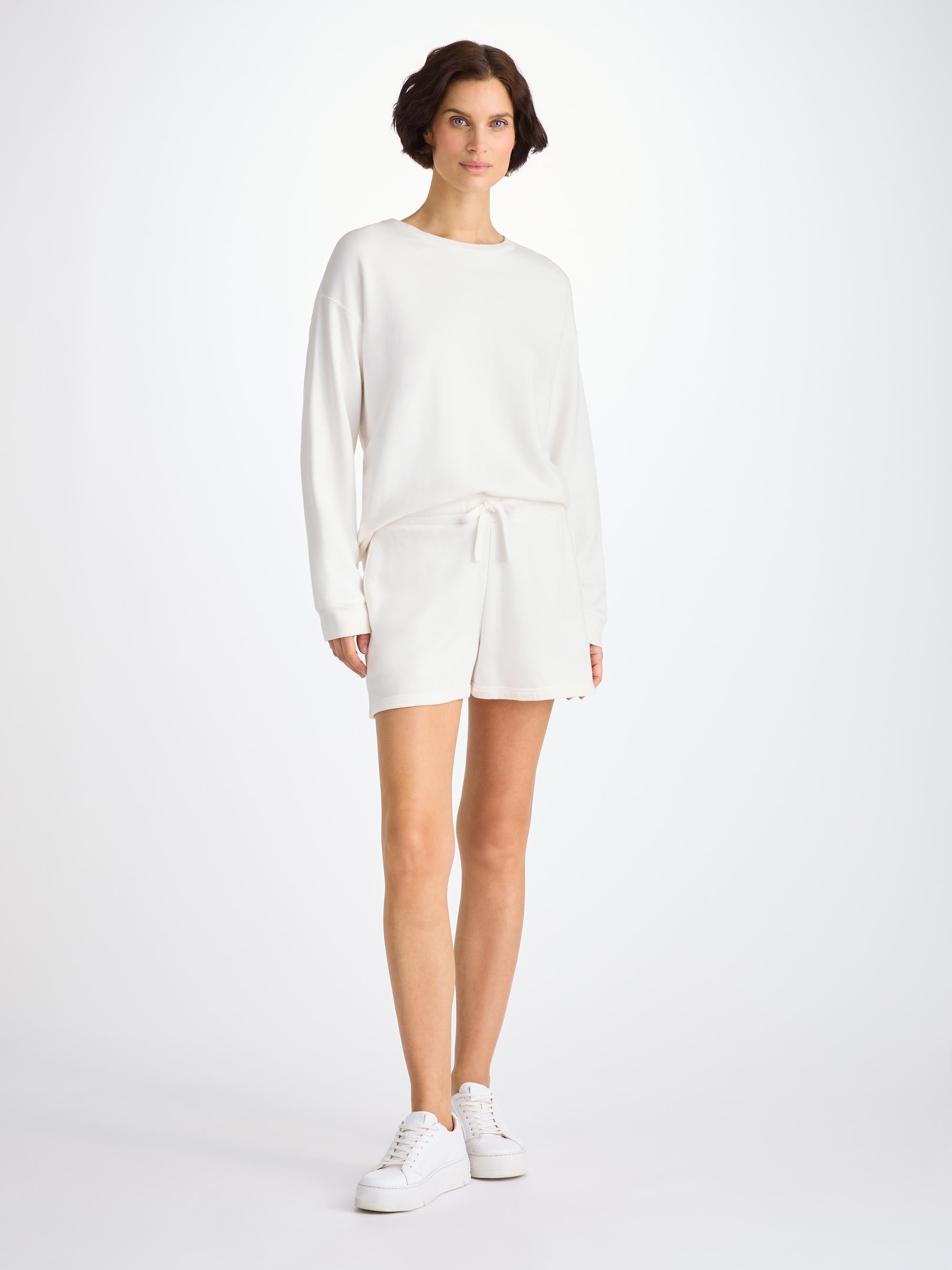 Women's Sweat Shorts Quinn Cotton Modal White