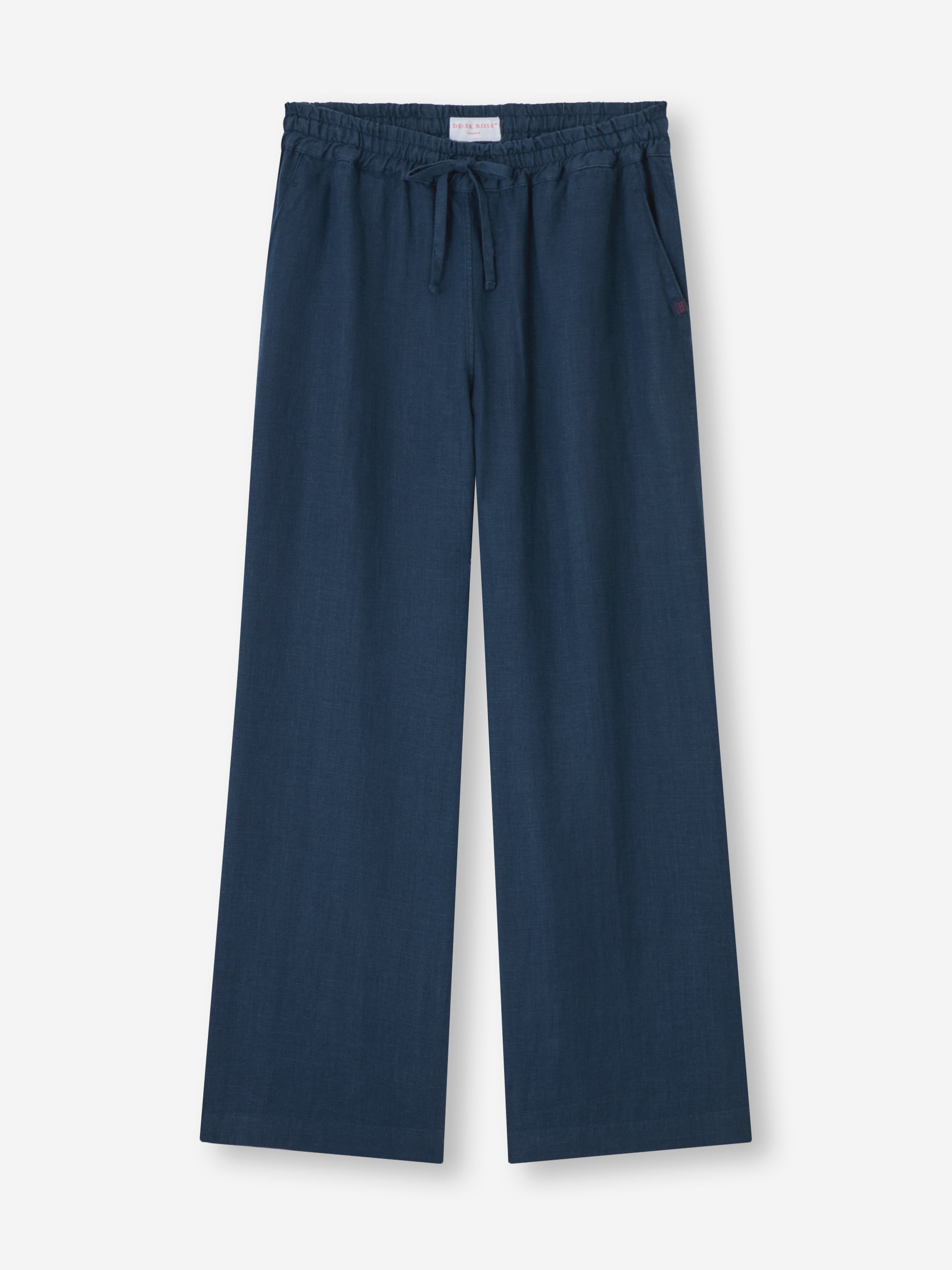 Women's Wide Leg Trousers Sicily Linen Navy Blue