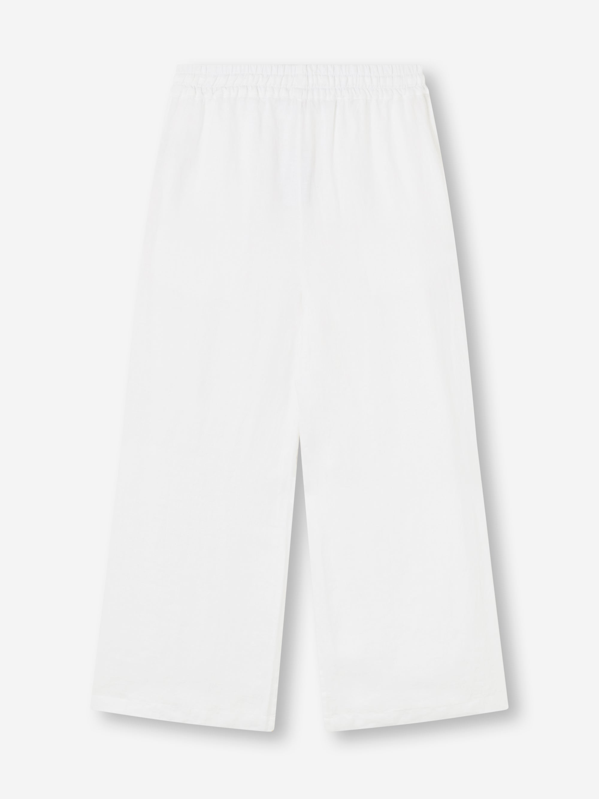 Women's Wide Leg Trousers Sicily Linen White