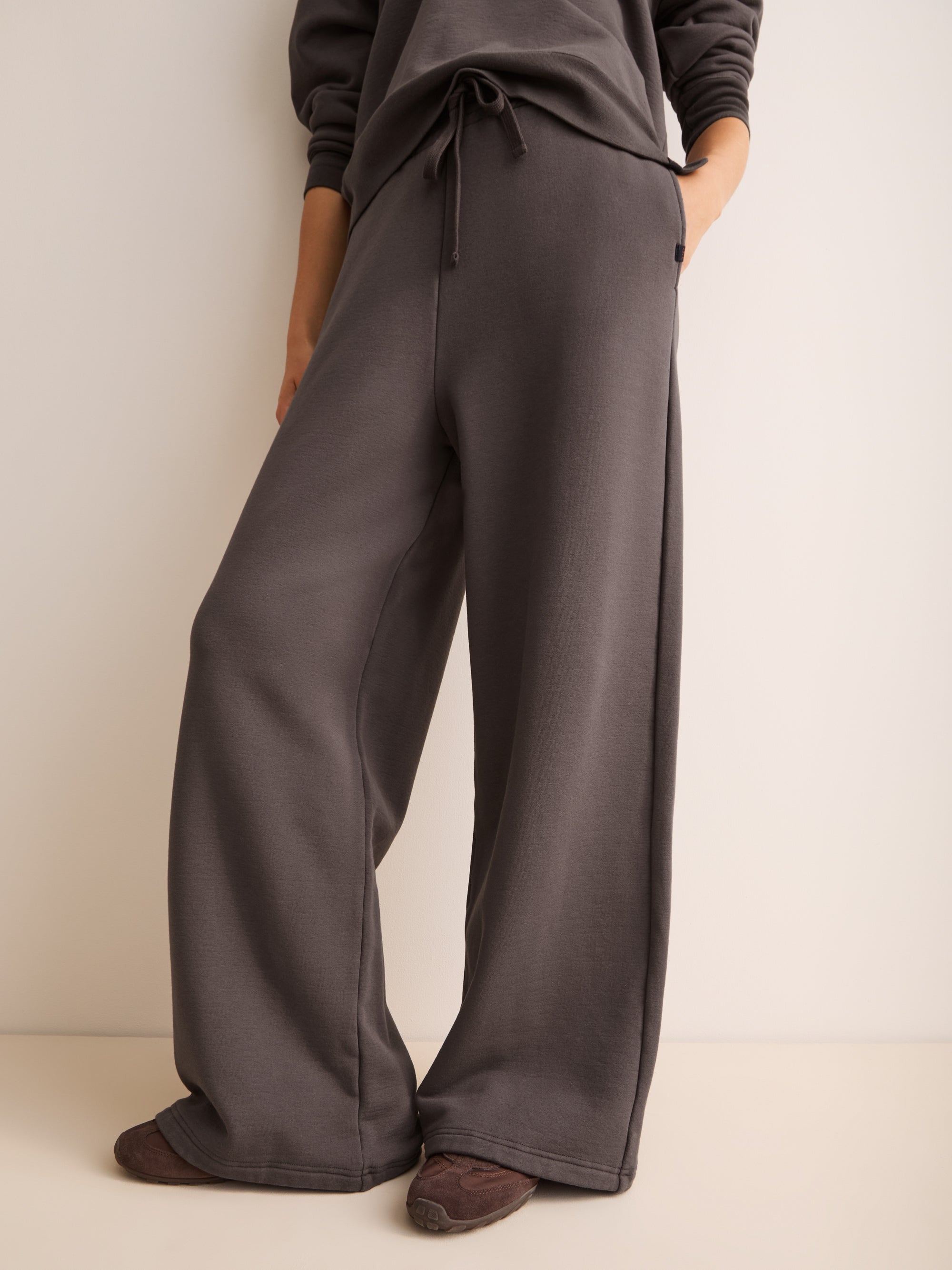 Harley Cotton Modal Wide Leg Sweatpants Espresso Brown