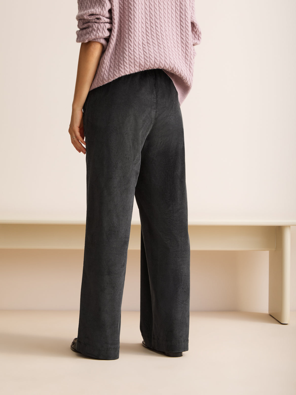 Chloe Organic Cotton Corduroy Pants Anthracite Gray