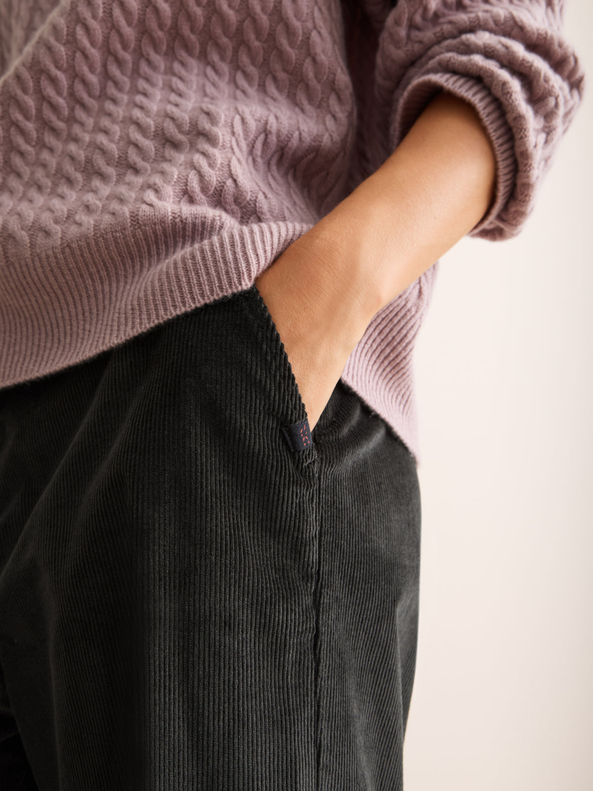 Chloe Organic Cotton Corduroy Pants Anthracite Gray