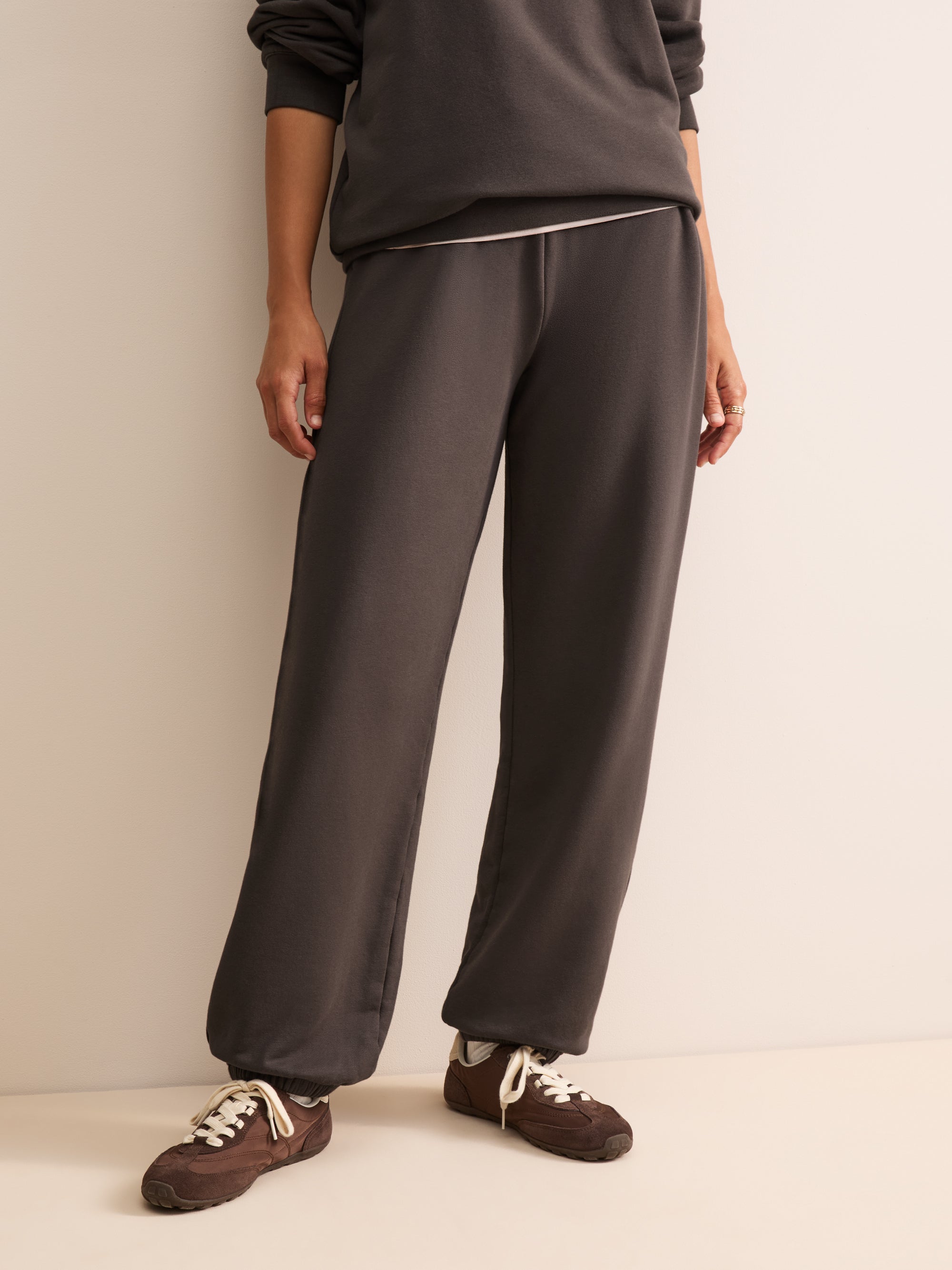 Harley Cotton Modal Cuffed Sweatpants Espresso Brown