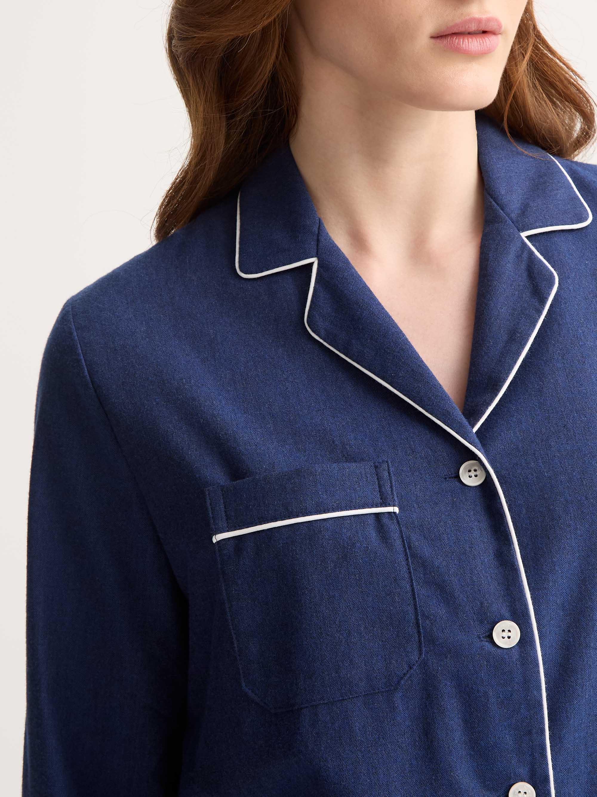 Women's Pyjamas Balmoral Brushed Cotton Navy
