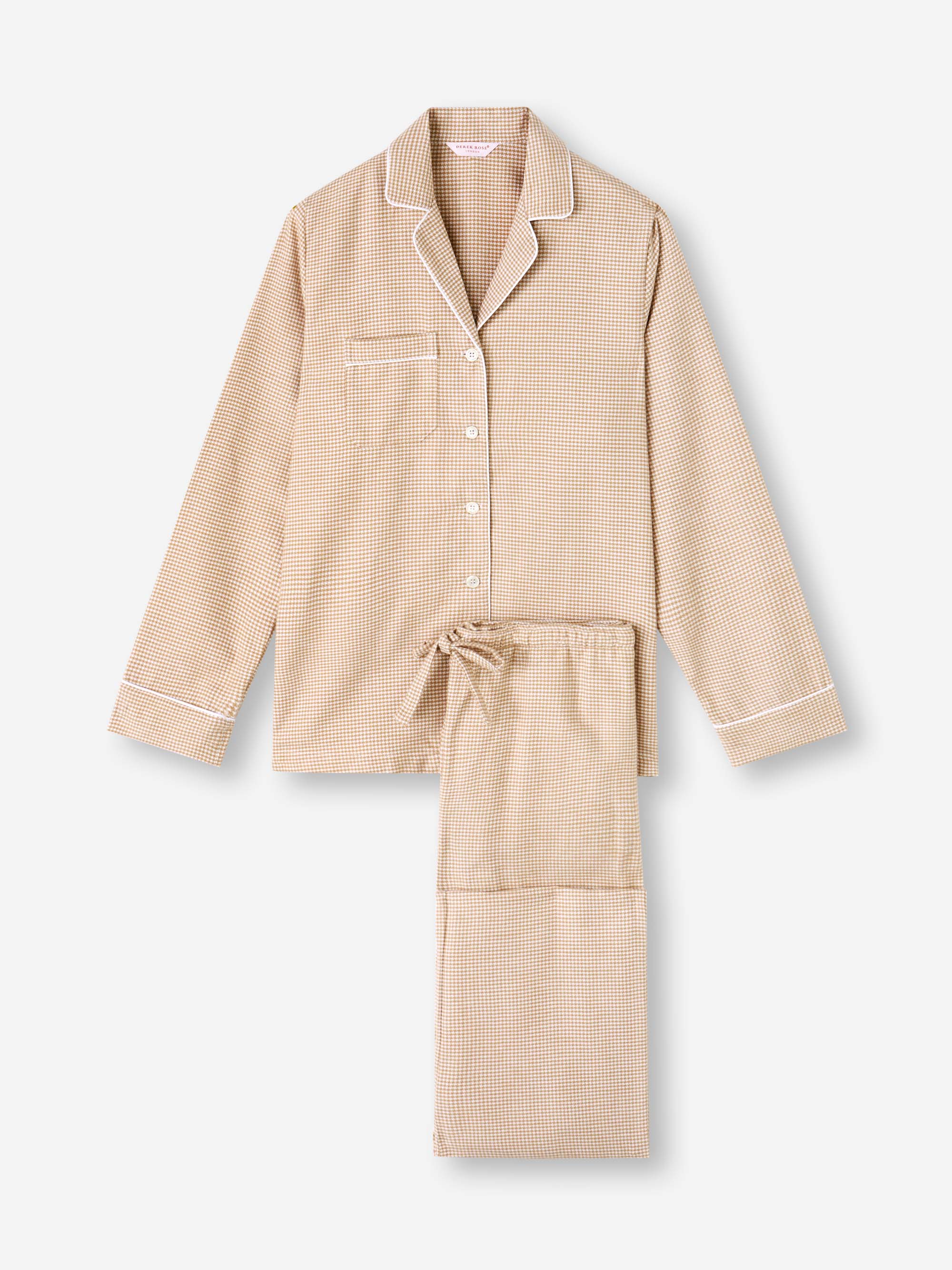 Women's Pyjamas Kelburn Brushed Cotton Blush Houndstooth