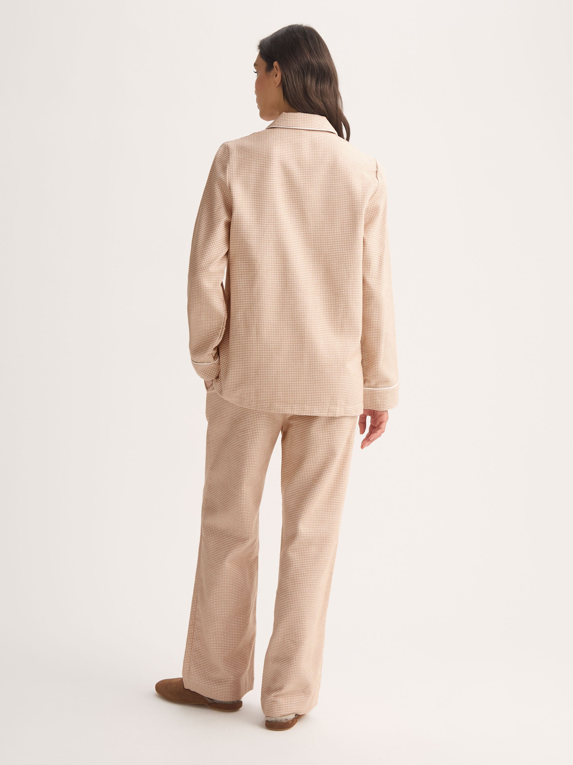 Women's Pyjamas Kelburn Brushed Cotton Blush Houndstooth