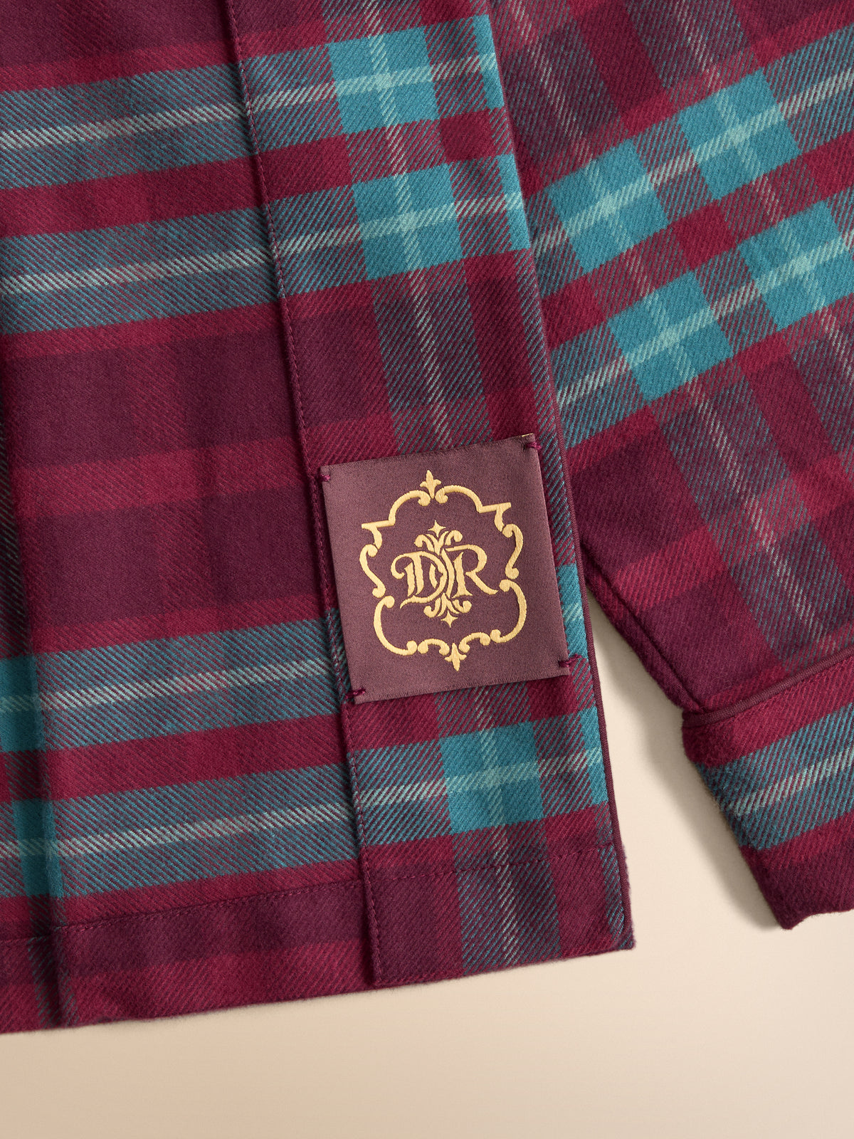 Kelburn Brushed Cotton Pyjamas Burgundy & Teal Check