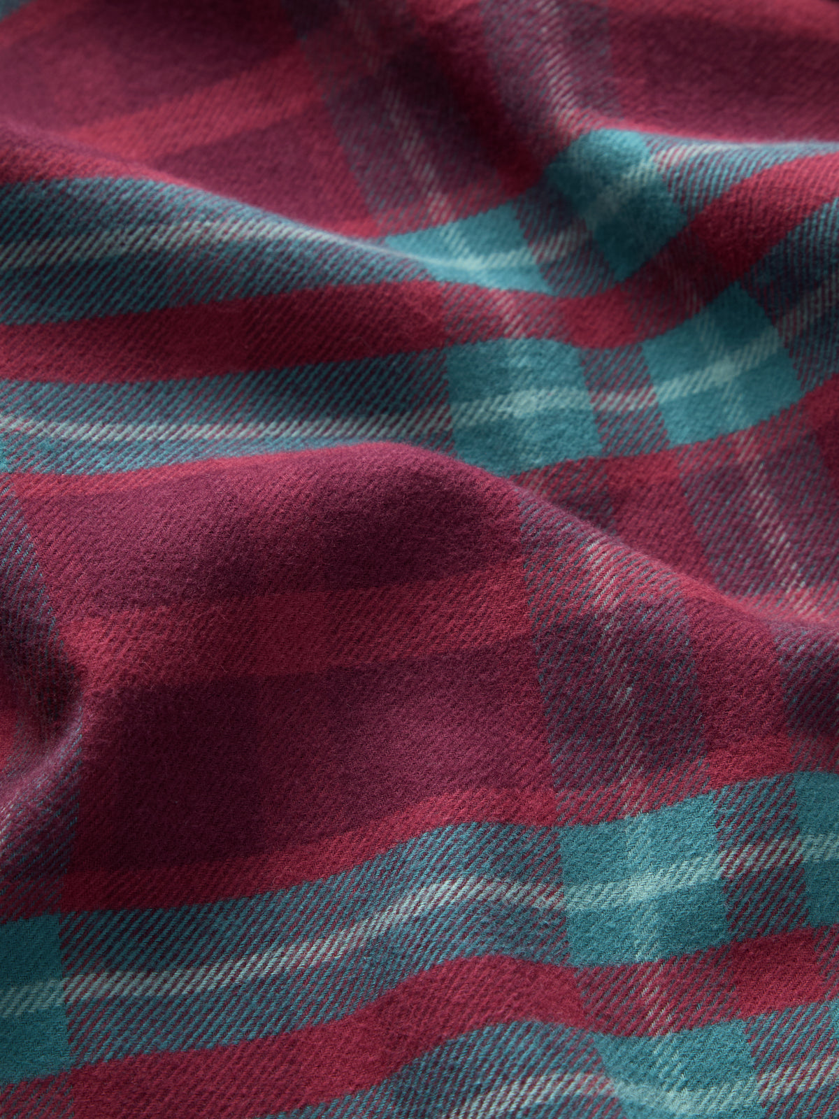 Kelburn Brushed Cotton Pyjamas Burgundy & Teal Check