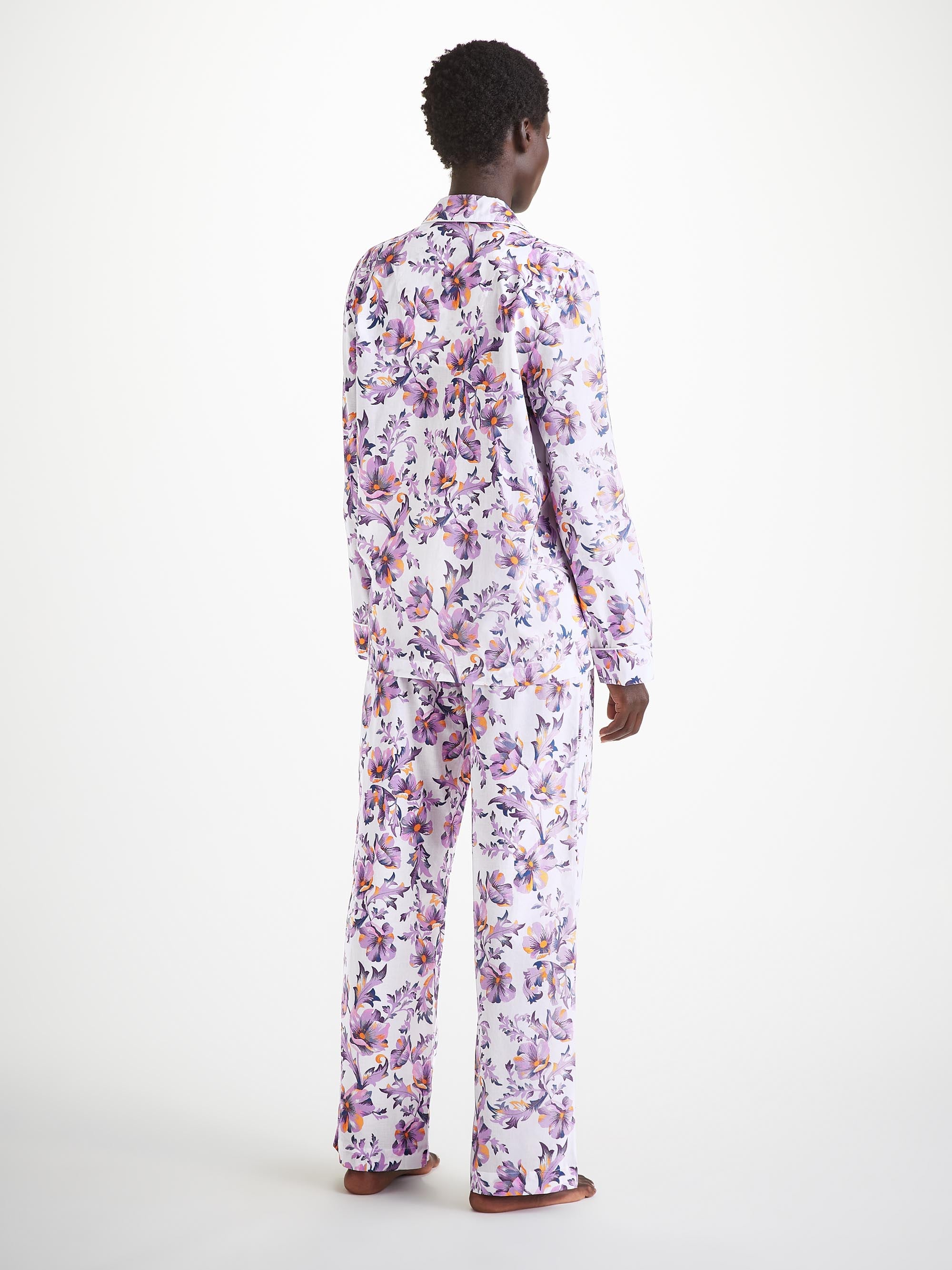 Women's Pyjamas Cotton Batiste White Wildflower Print