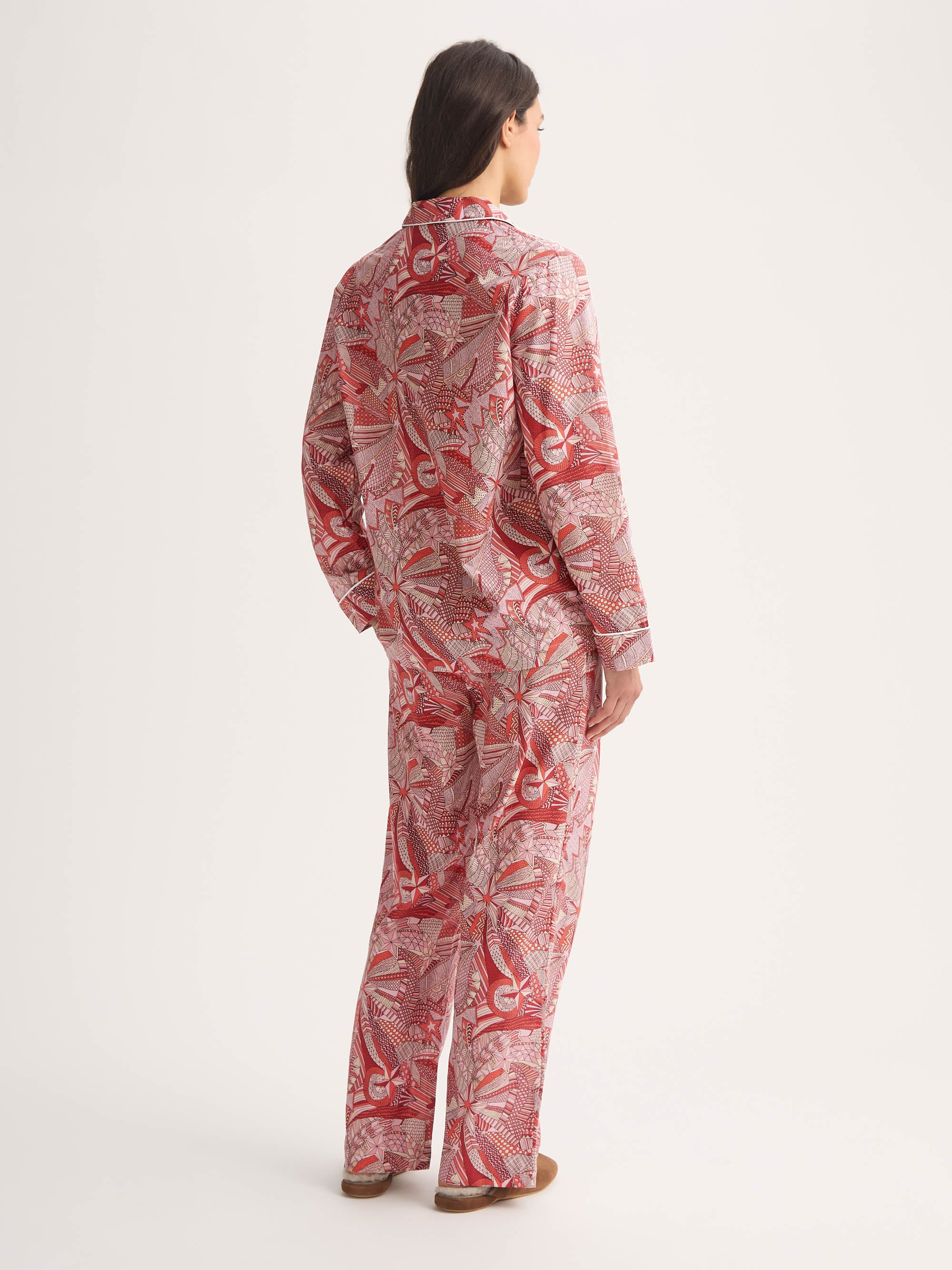 Women's Pyjamas Cotton Batiste Rustic Red Celebration Print