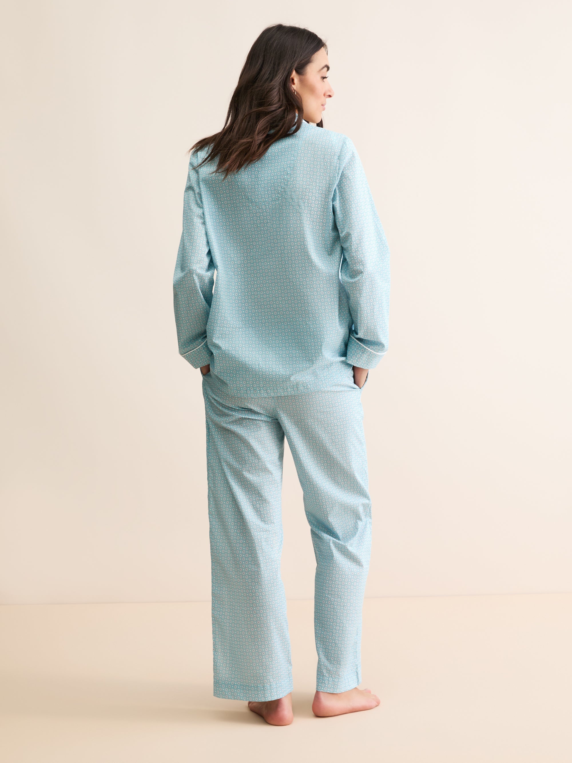 Women's Pyjamas London Geo Cross Aqua Blue