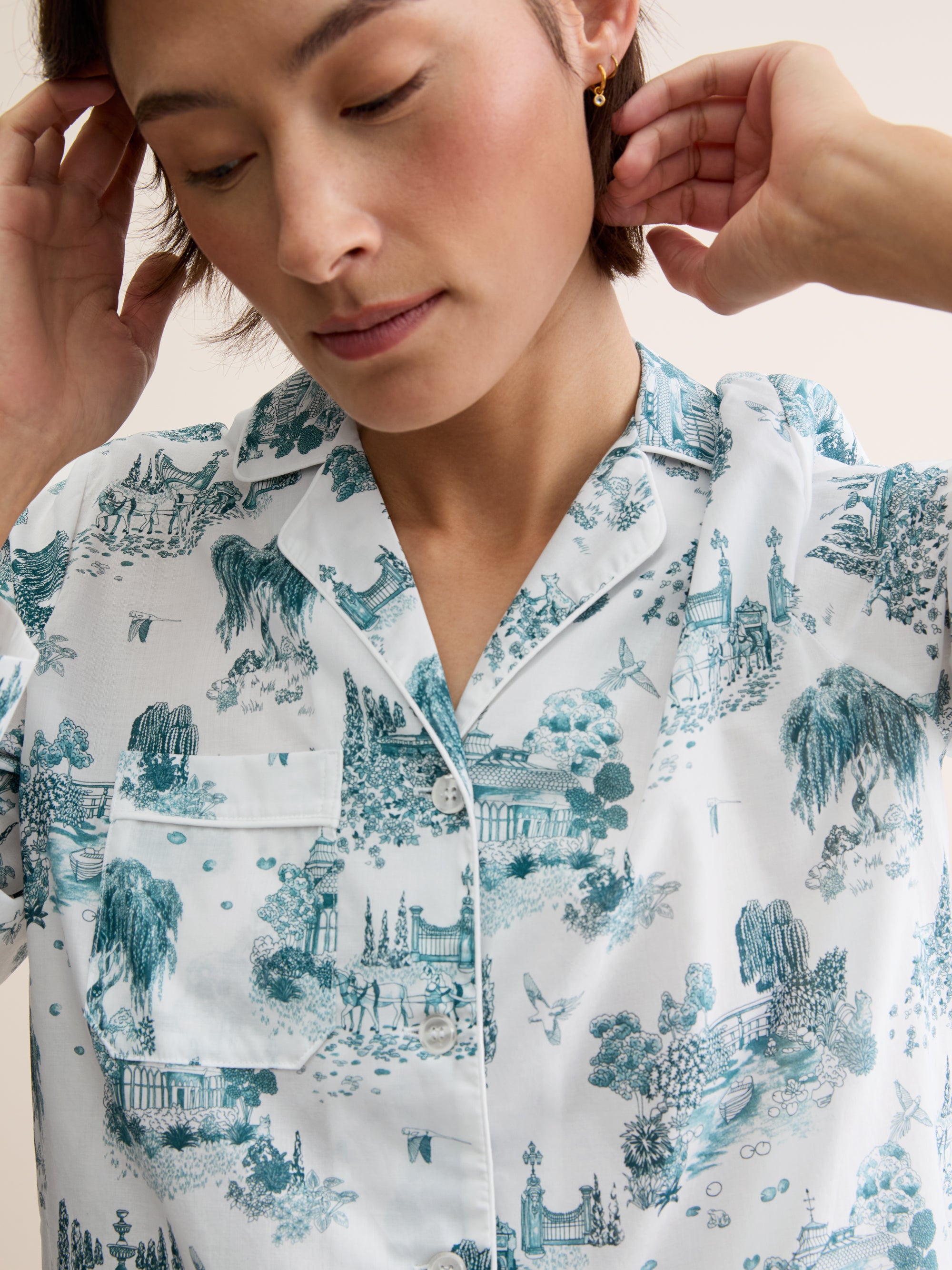 Women's Pajamas London Toile White