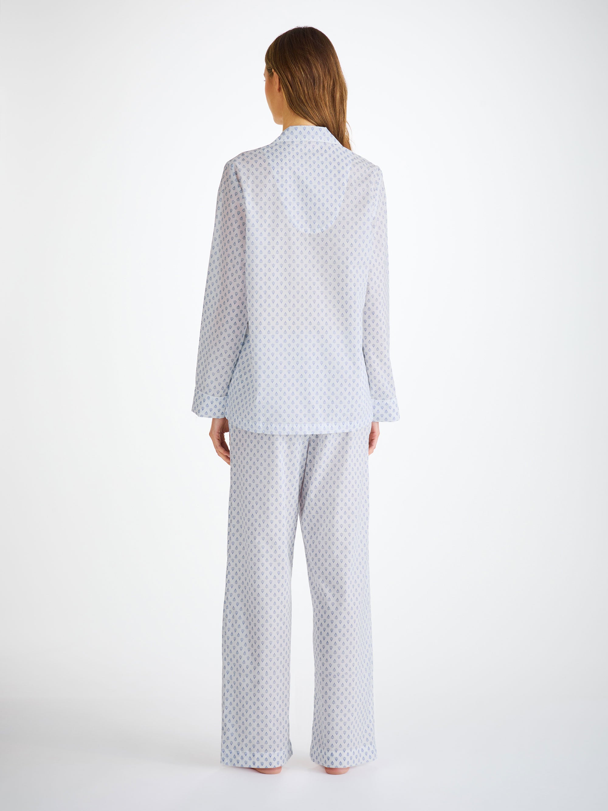 Women's Pyjamas Cotton Batiste White Paisley Motif