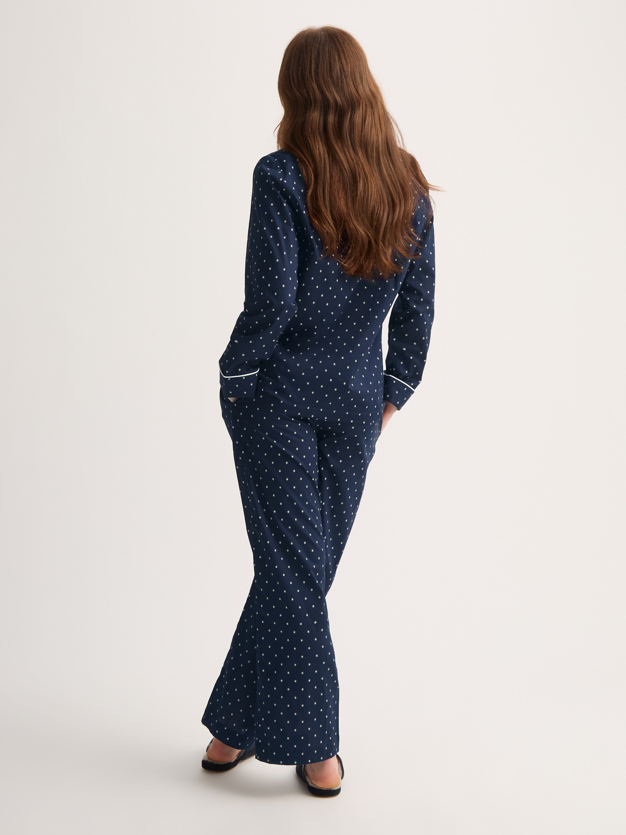 Women's Pyjamas Cotton Batiste Navy Blue Starburst Print