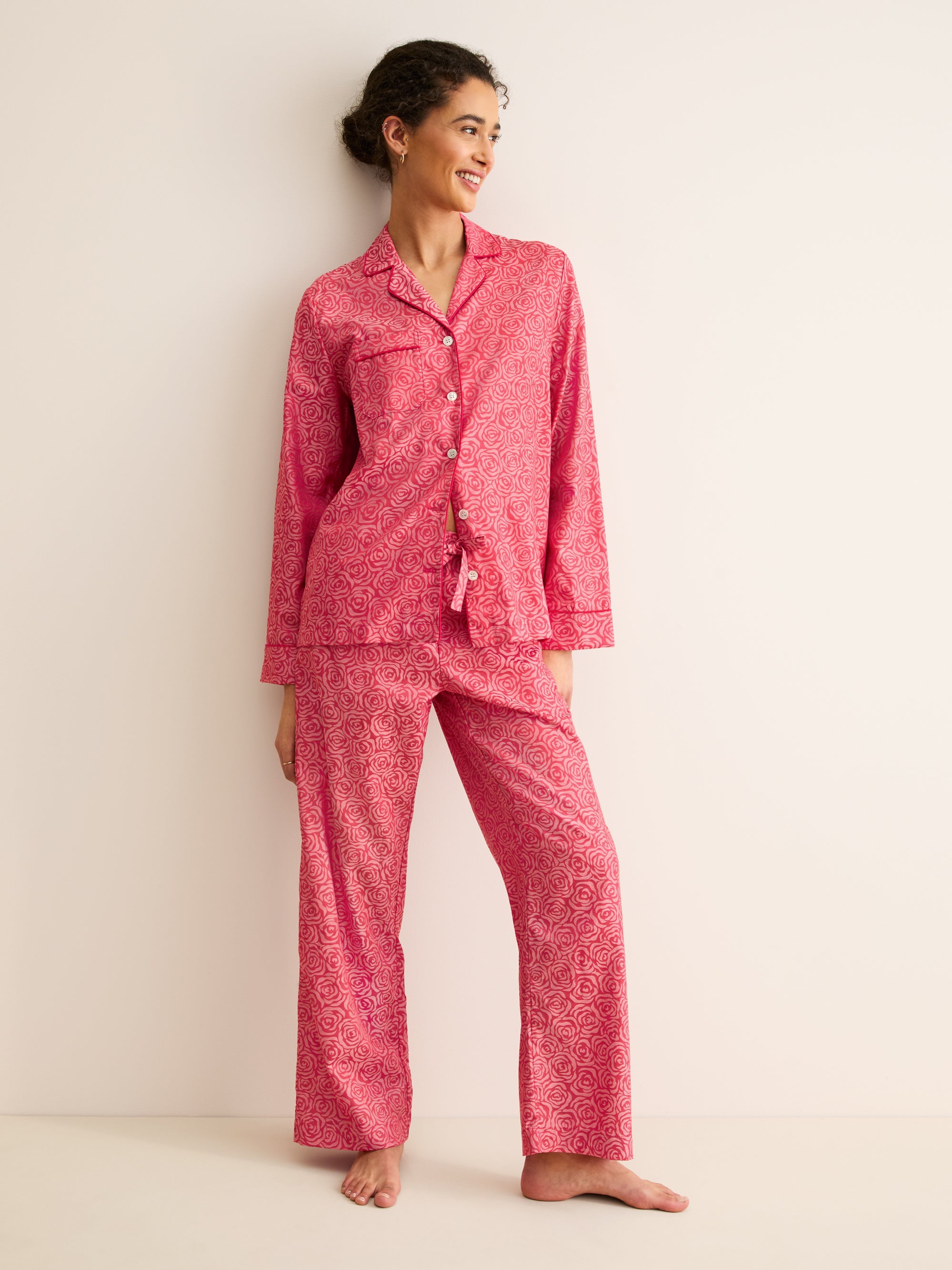 Women's Pyjamas Paris Cotton Jacquard Red Rose