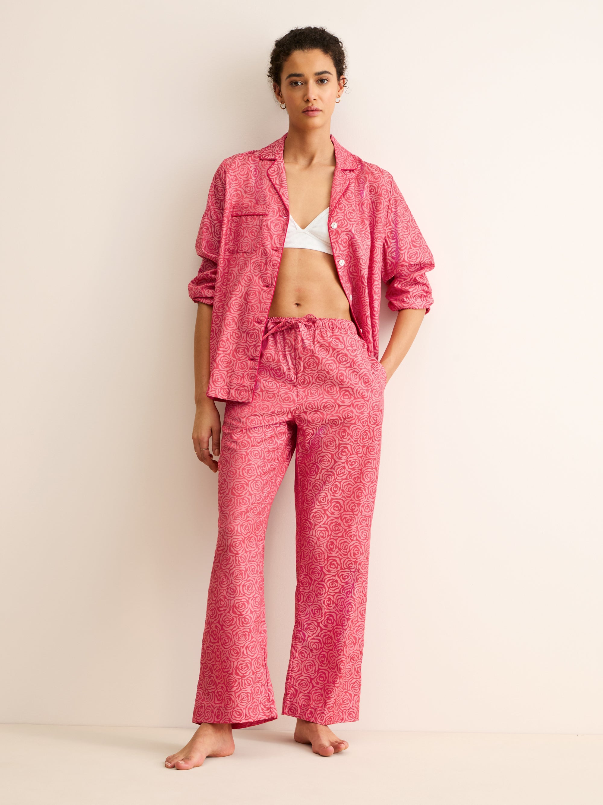 Women's Pyjamas Paris Cotton Jacquard Red Rose
