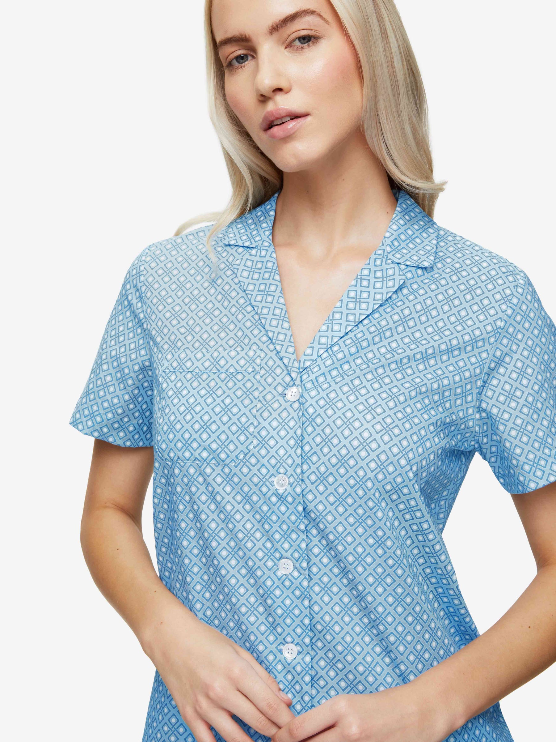 Women's Short Pyjamas Ledbury 56 Cotton Batiste Blue