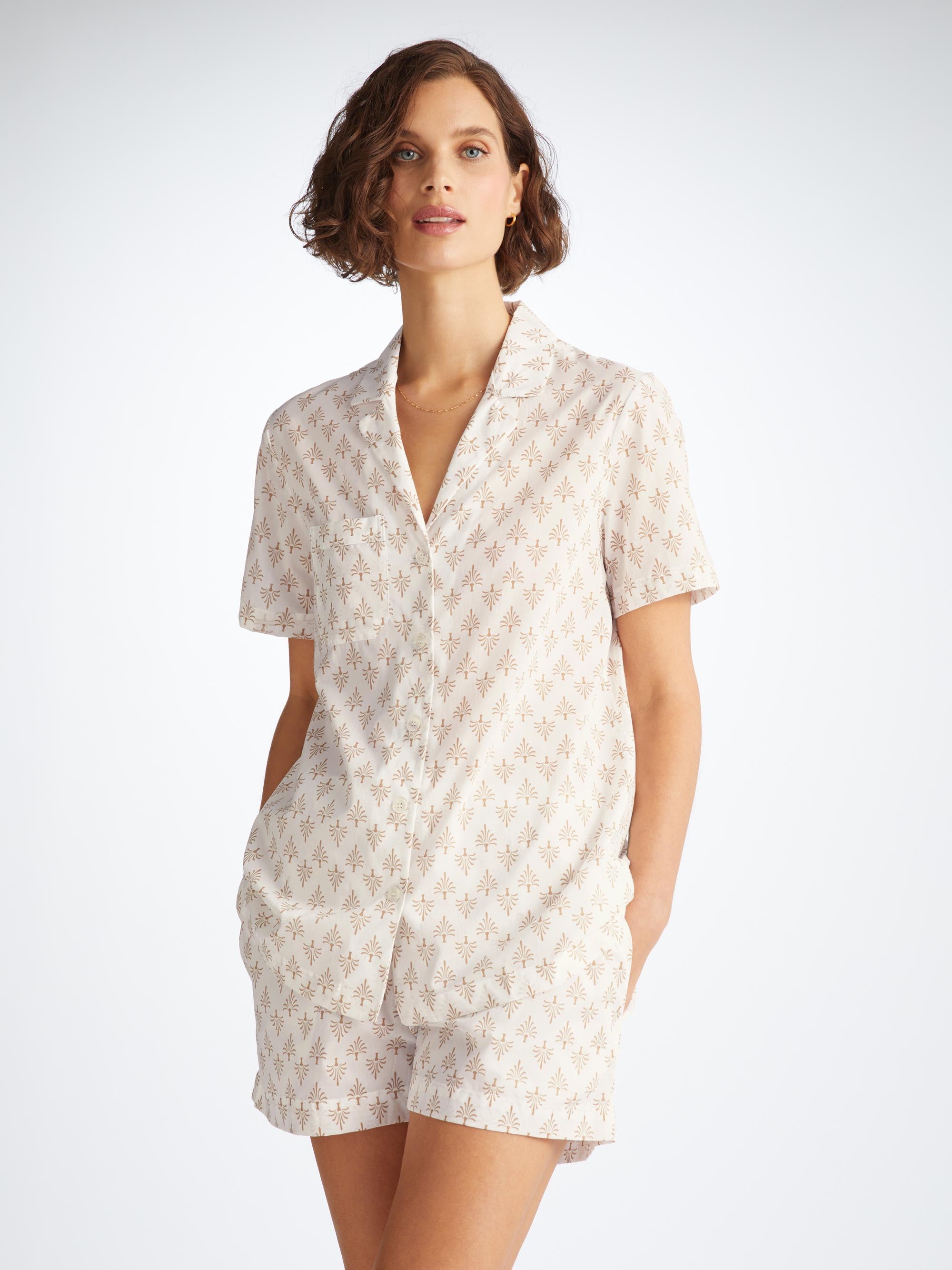 Women's Short Pyjamas Nelson 101 Cotton Batiste White