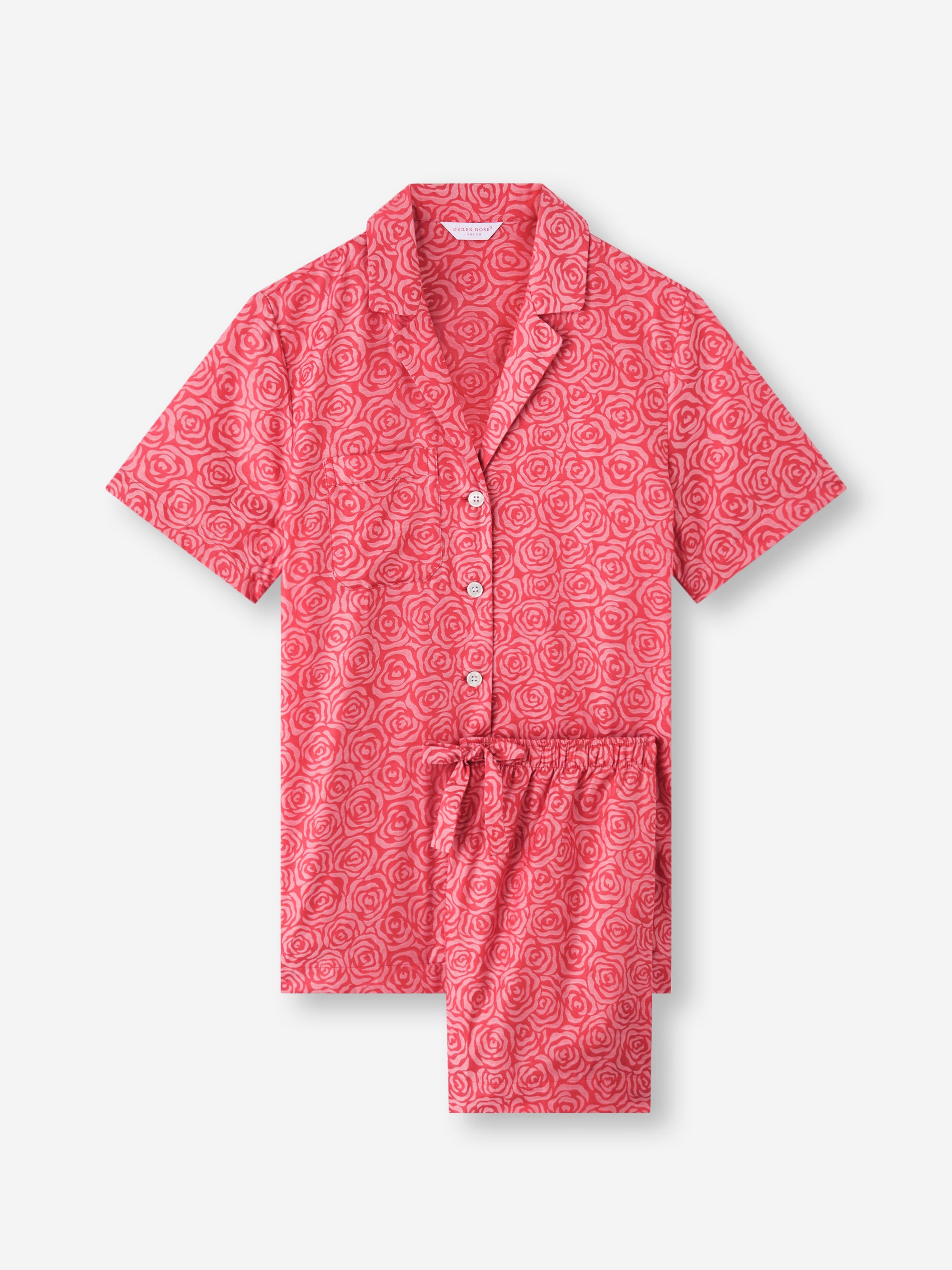 Women's Short Pyjamas Paris Cotton Jacquard Red Rose