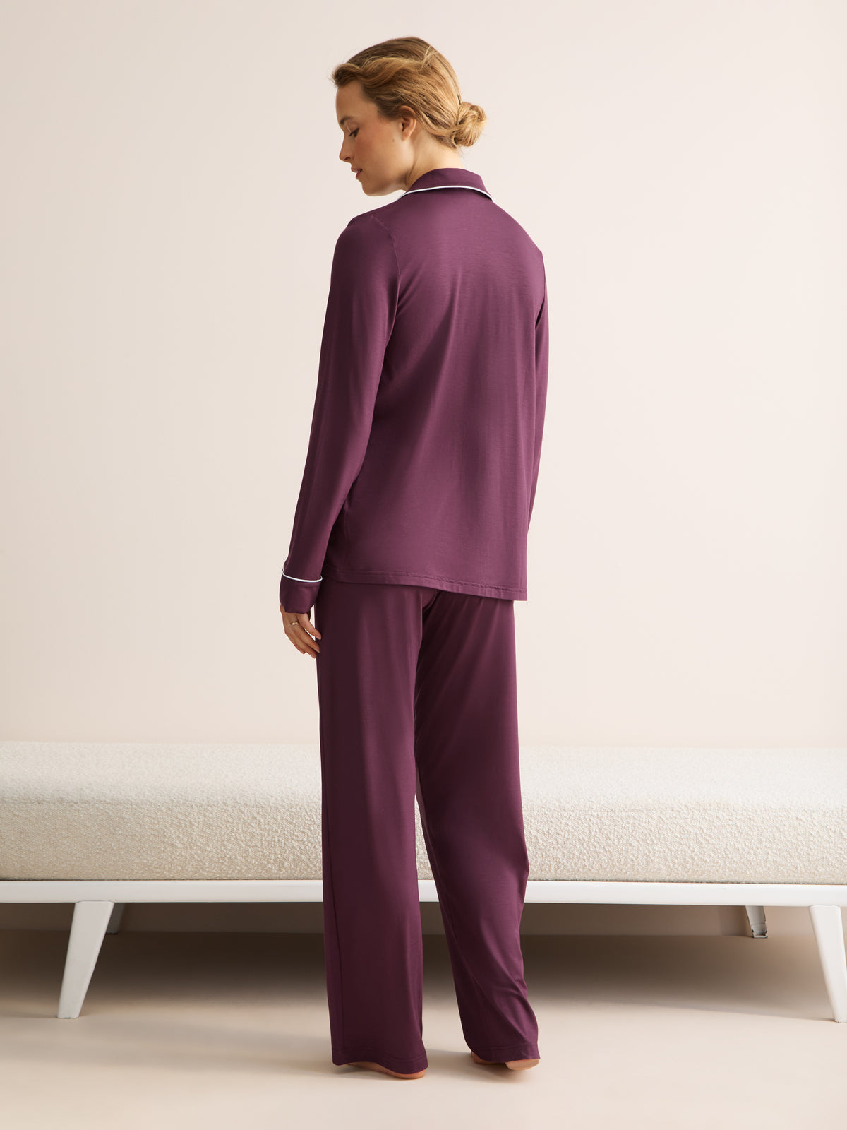 Lara Micro Modal Pajamas Mauve Wine