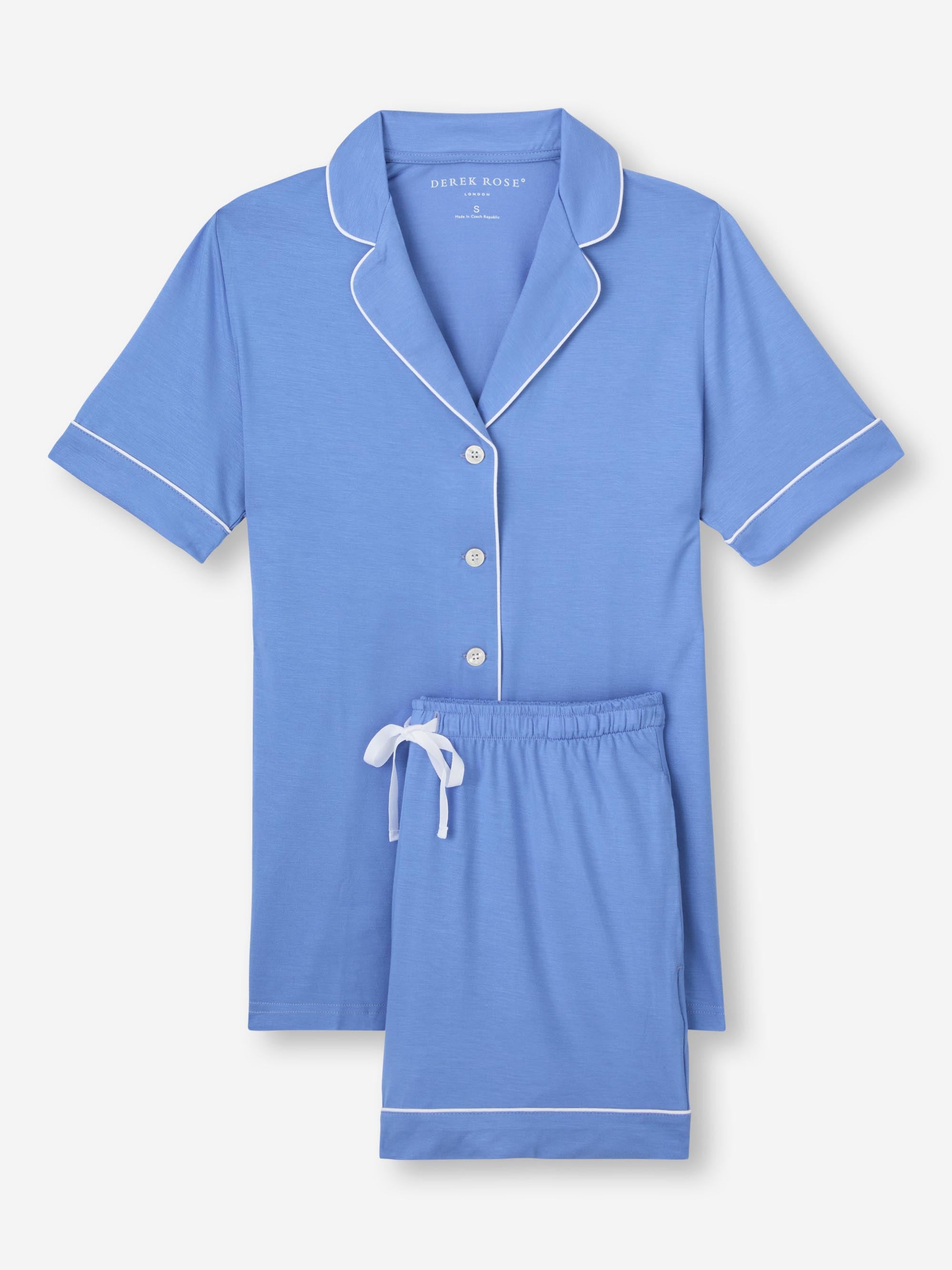 Women's Short Pyjamas Lara Micro Modal Stretch Cornflower Blue