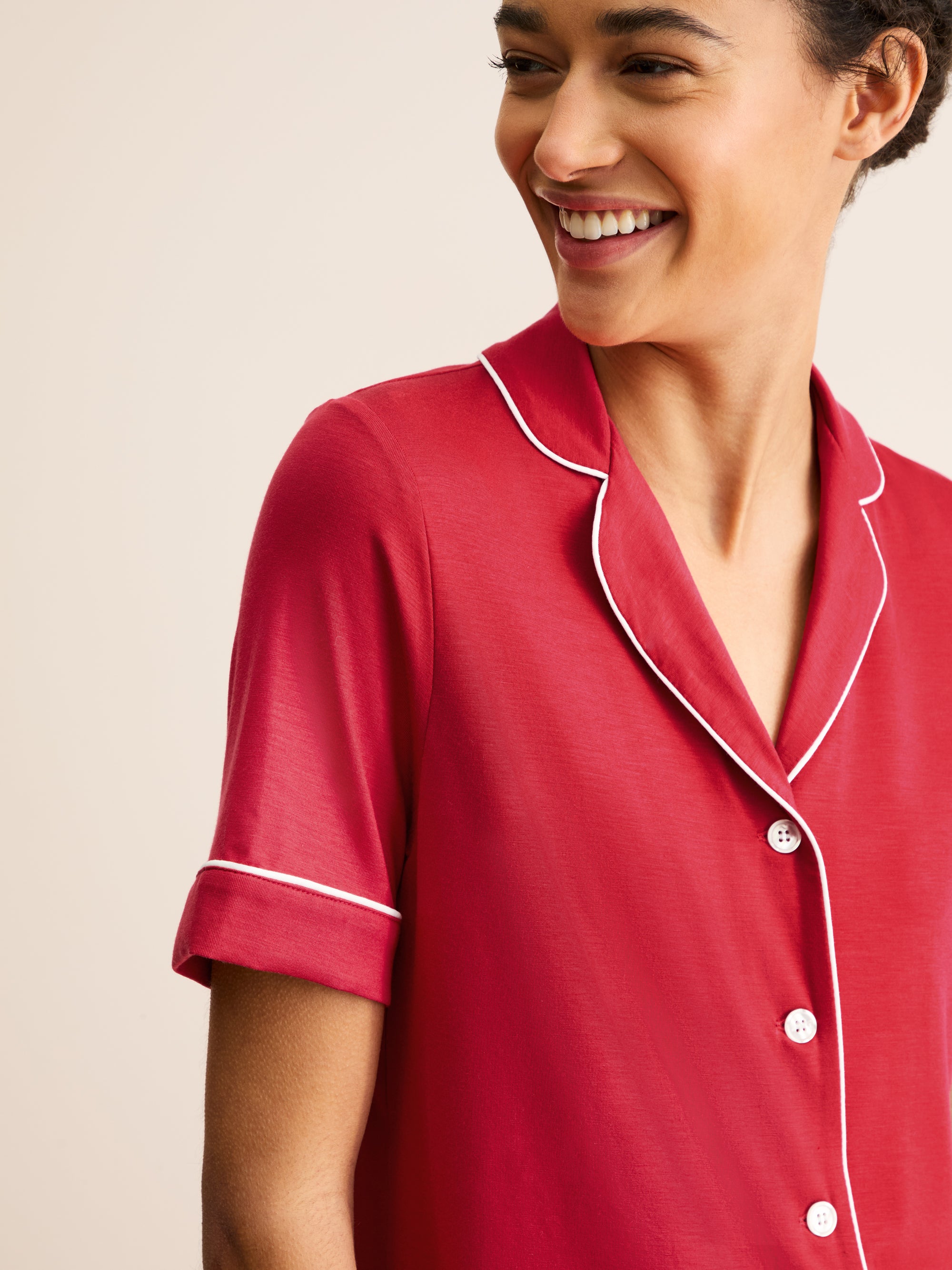 Women's Short Pajamas Lara Micro Modal Stretch Cherry Red