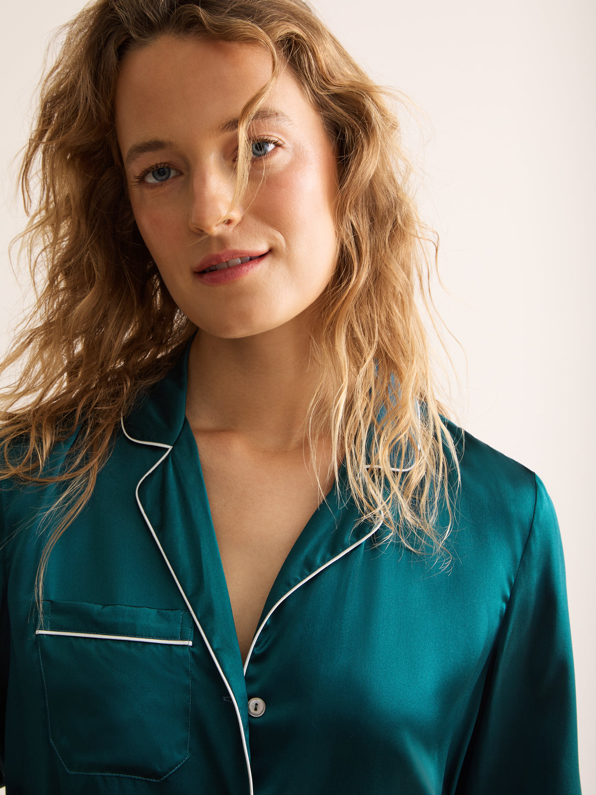 Bailey Silk Pajamas Peacock Green