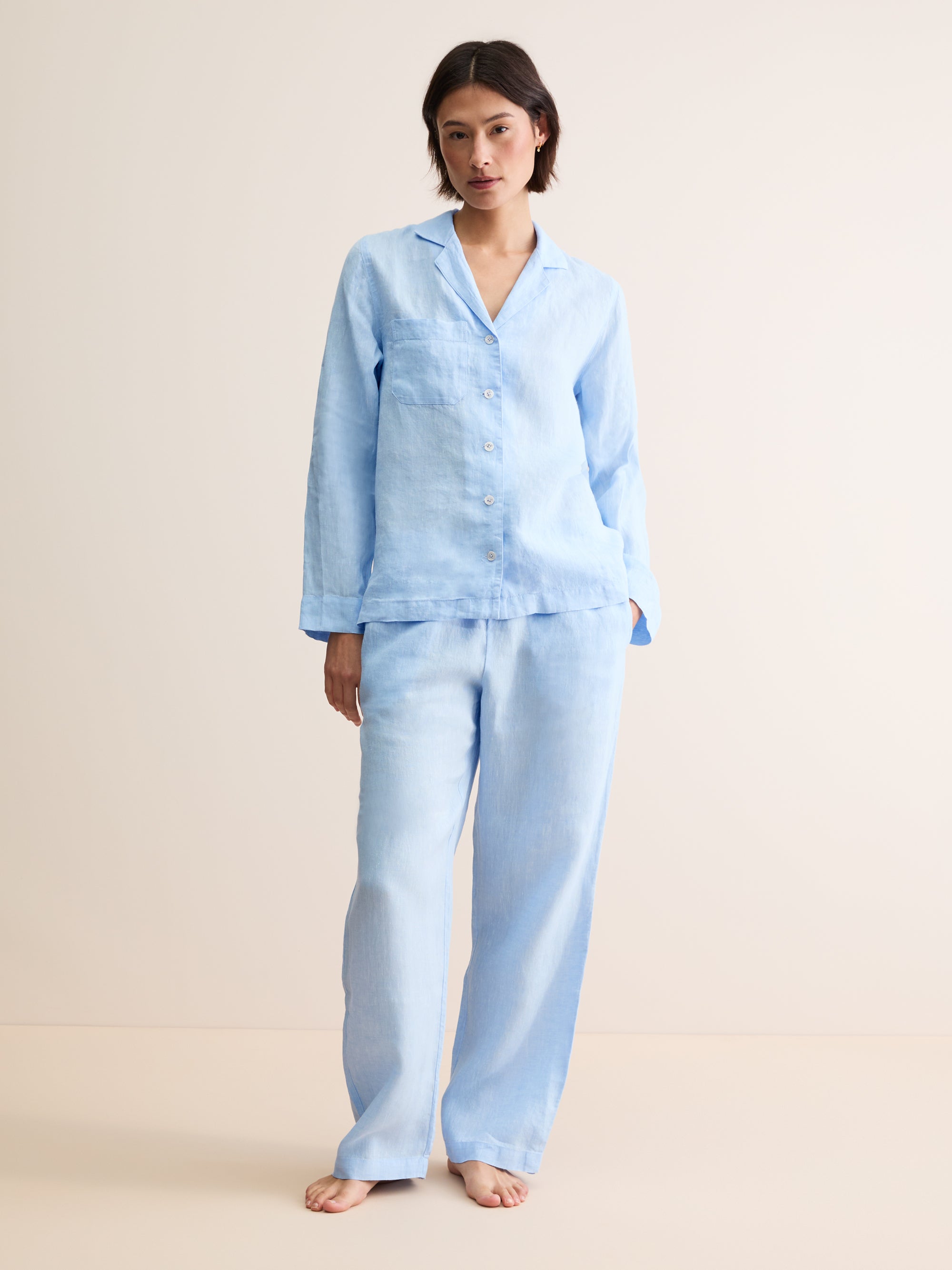 Women's Pyjamas Sicily Linen Light Blue
